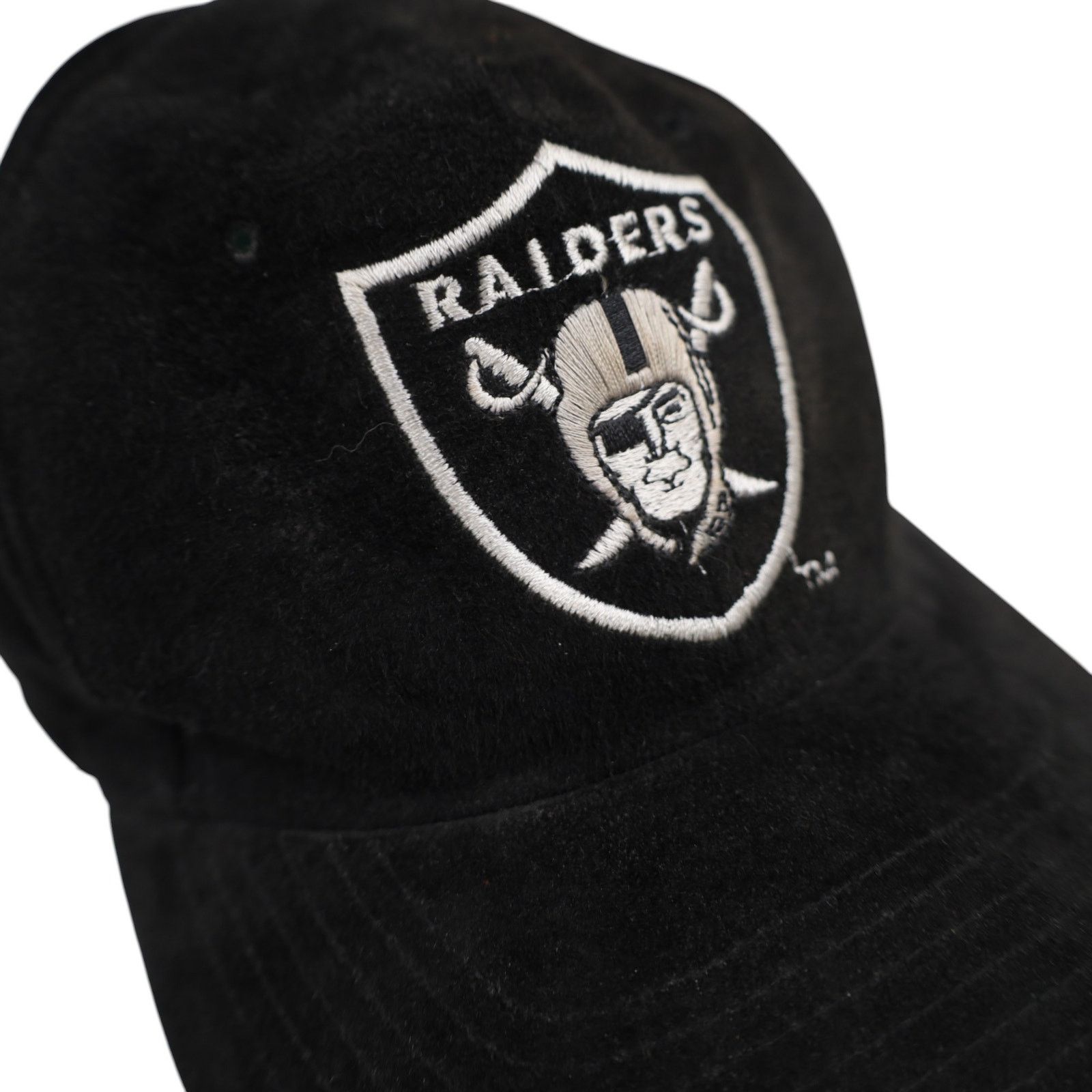 NFL × Vintage Vintage Raiders Football Suede Leather Snapback Hat Size ONE SIZE - 3 Thumbnail