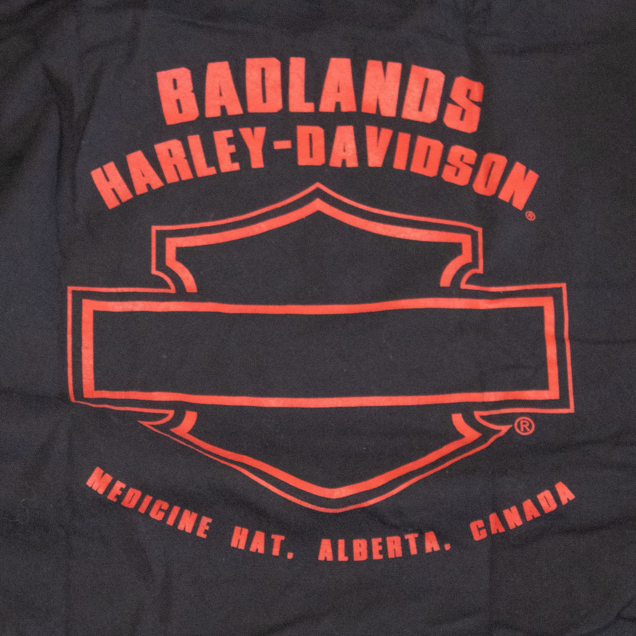 Harley Davidson Y2K 2016 Harley Davidson Badlands Black Double Stitch Tee Size US L / EU 52-54 / 3 - 9 Thumbnail