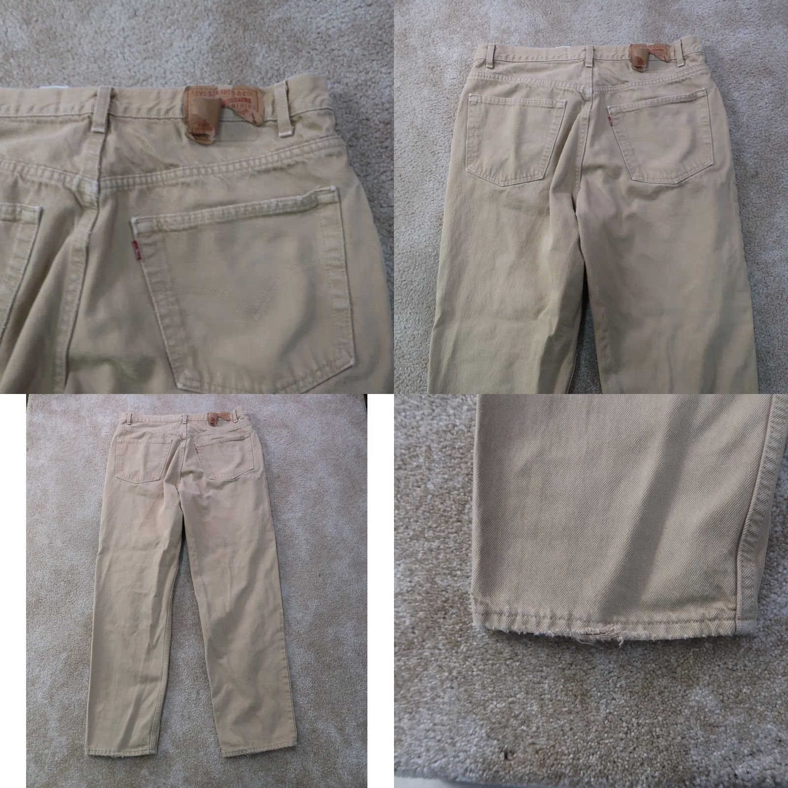 Levi's VINTAGE Levi's 550 Jeans Men 38x34 Beige Denim Made in USA Relaxed Straight 5-Pocket Belt Loops Zipper Vintage Mens Jeans Size US 38 / EU 54 - 8 Thumbnail