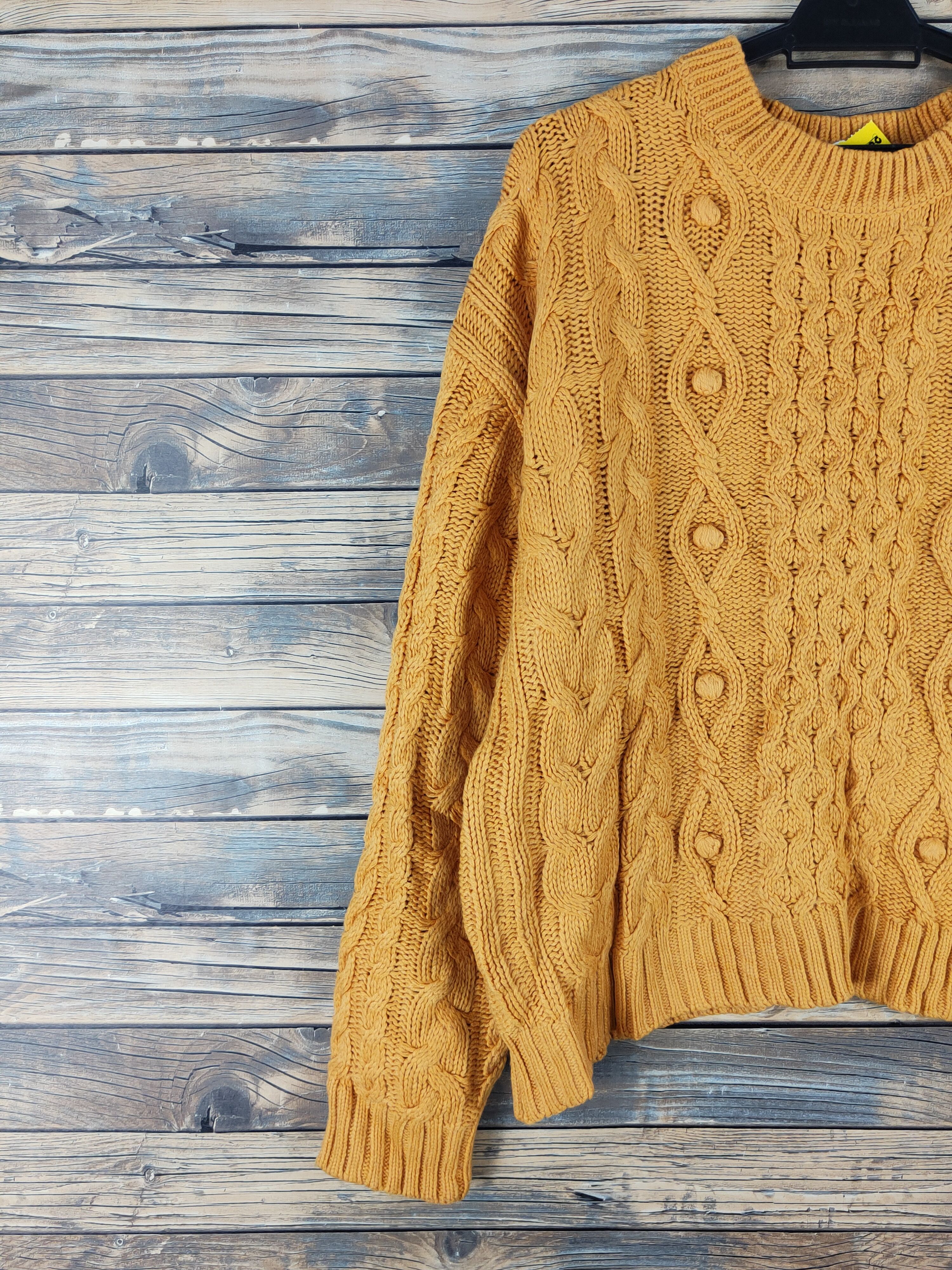 Aran Isles Knitwear Lowrys Farm Mustard Knitwear Sweatshirts #W1677 Size US M / EU 48-50 / 2 - 3 Thumbnail