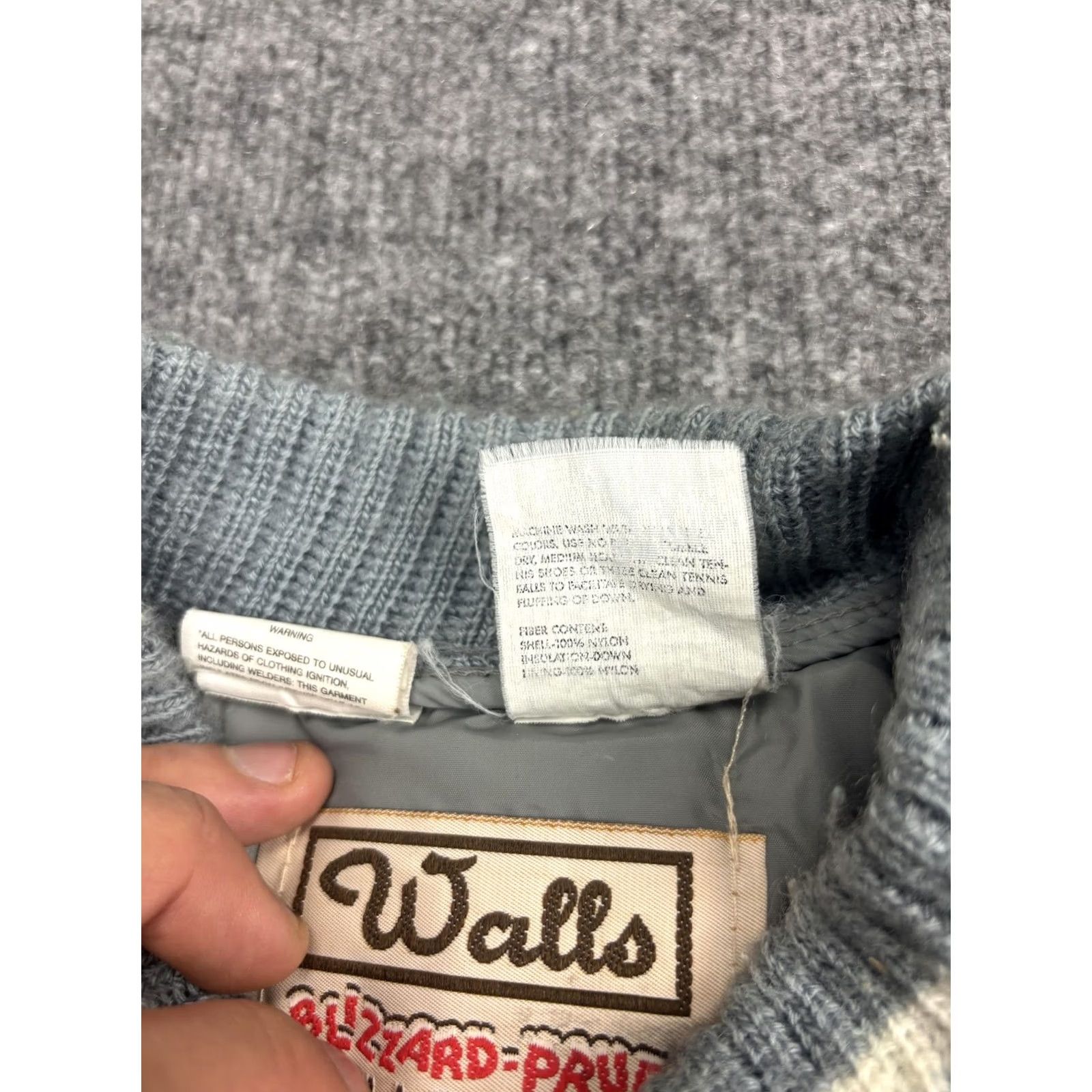 Walls VINTAGE Walls Blizzard-Pruf Jacket Mens 48 Gray Down Puffer Bomber Full Zip USA Size US M / EU 48-50 / 2 - 4 Thumbnail