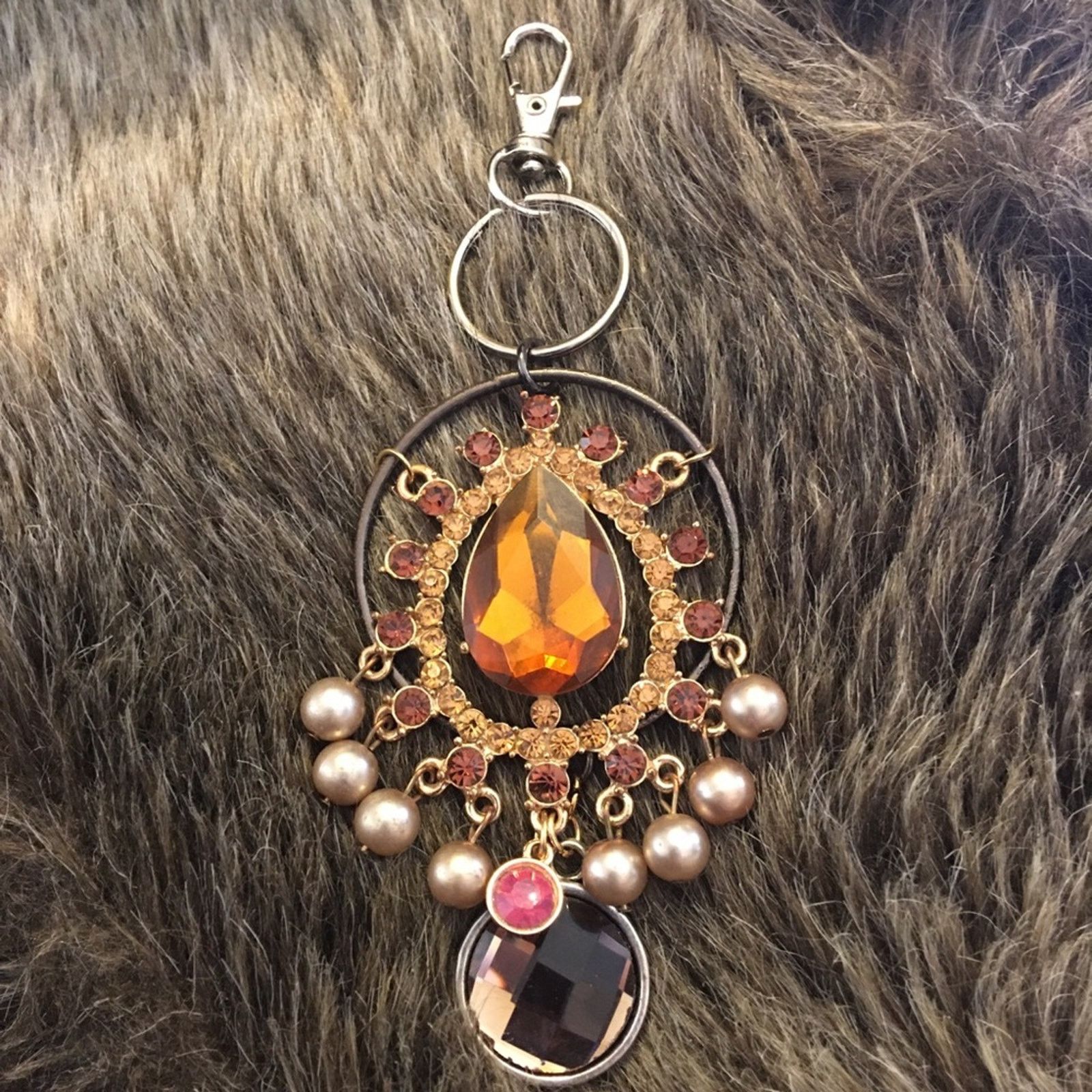 Vintage Vintage repurpose salvaged estate gem keychain Size ONE SIZE - 3 Thumbnail