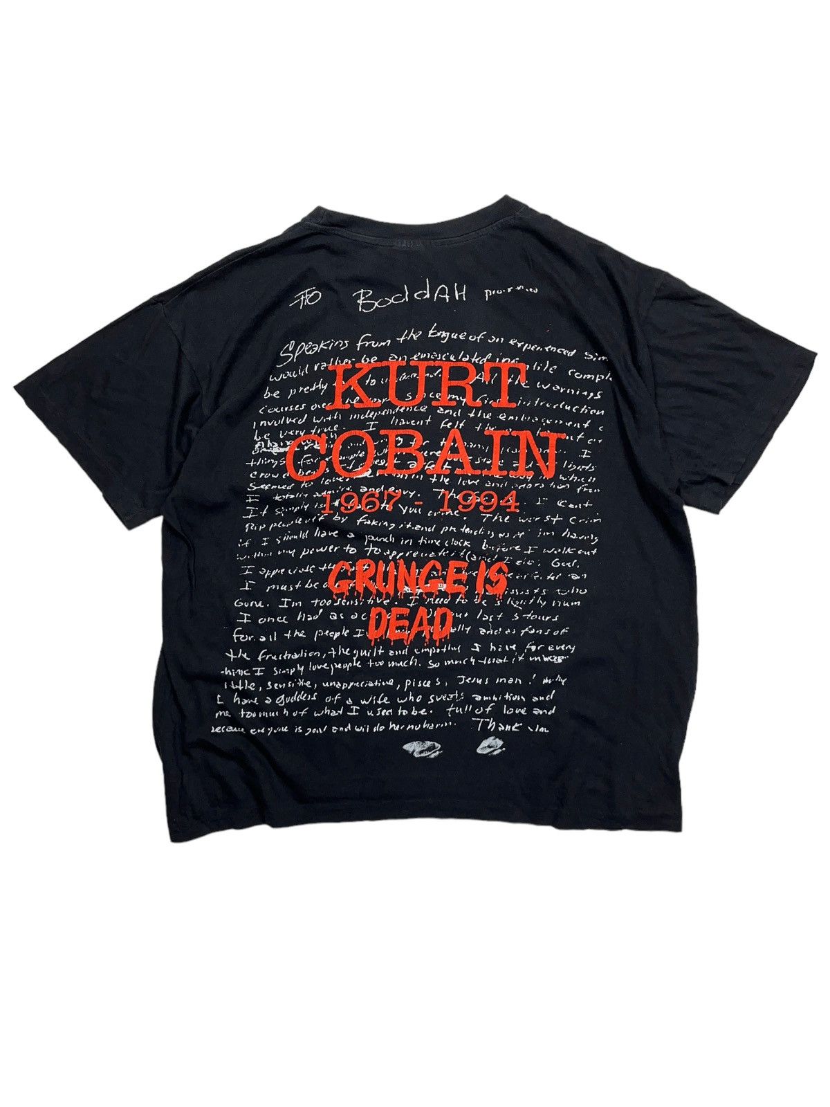 Band Tees × Nirvana × Vintage 90s Nirvana Death Note Kurt Cobain 