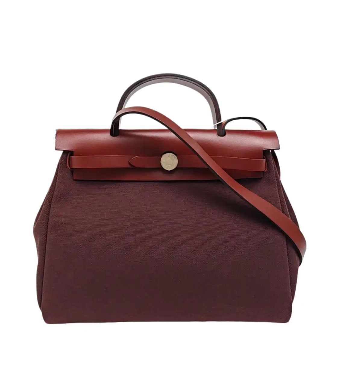 Hermes Hermes Herbag 31 Hermes red canvas shoulder bag handbag silver hardware Y sub-po Size ONE SIZE - 1 Thumbnail