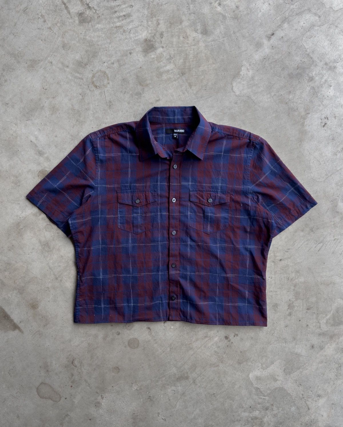 Murano Vintage Cropped Plaid Button Down Shirt - S Size US S / EU 44-46 / 1 - 1 Thumbnail