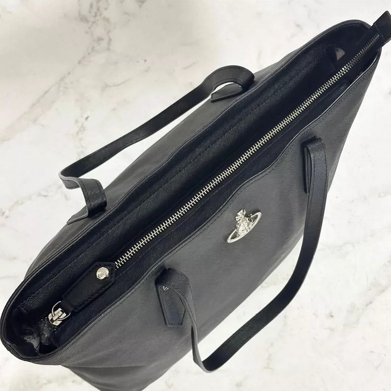 Vivienne Westwood Vivienne Westwood size os Black leather Saturn tote bag Size ONE SIZE - 3 Thumbnail
