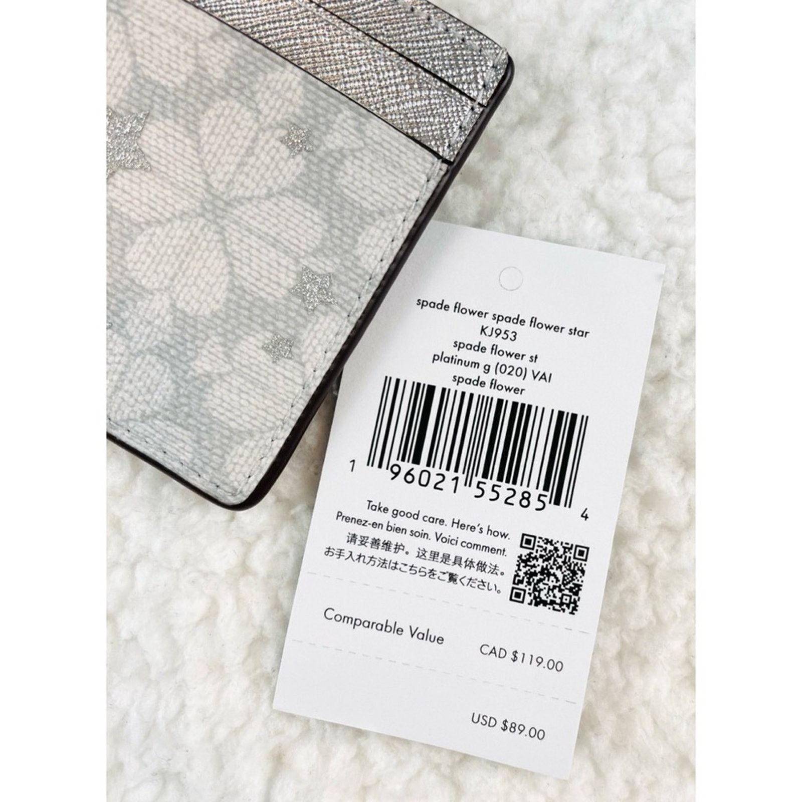 Kate Spade KATE SPADE • Platinum Grey Flower Star Slim Card Holder Size ONE SIZE - 10 Thumbnail