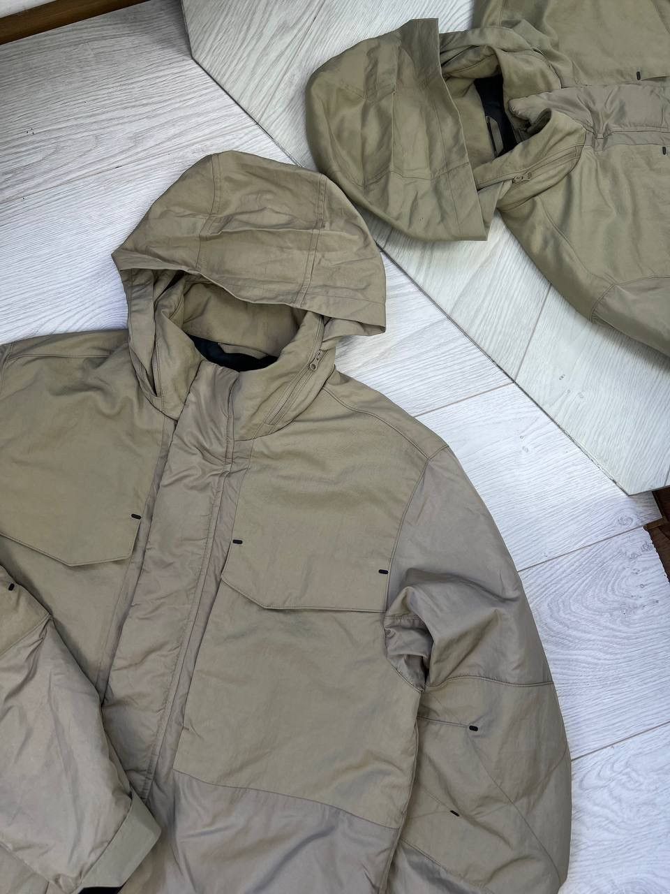 Nike Nike Blank Logo Beige Jacket Parkas Size US S / EU 44-46 / 1 - 2 Thumbnail