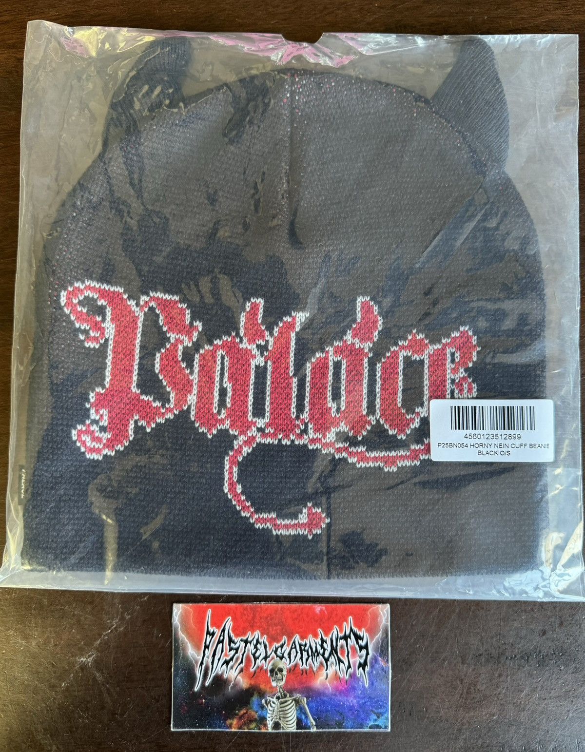 image of Palace Horny Nein Devil Cuff Beanie Black, Men's