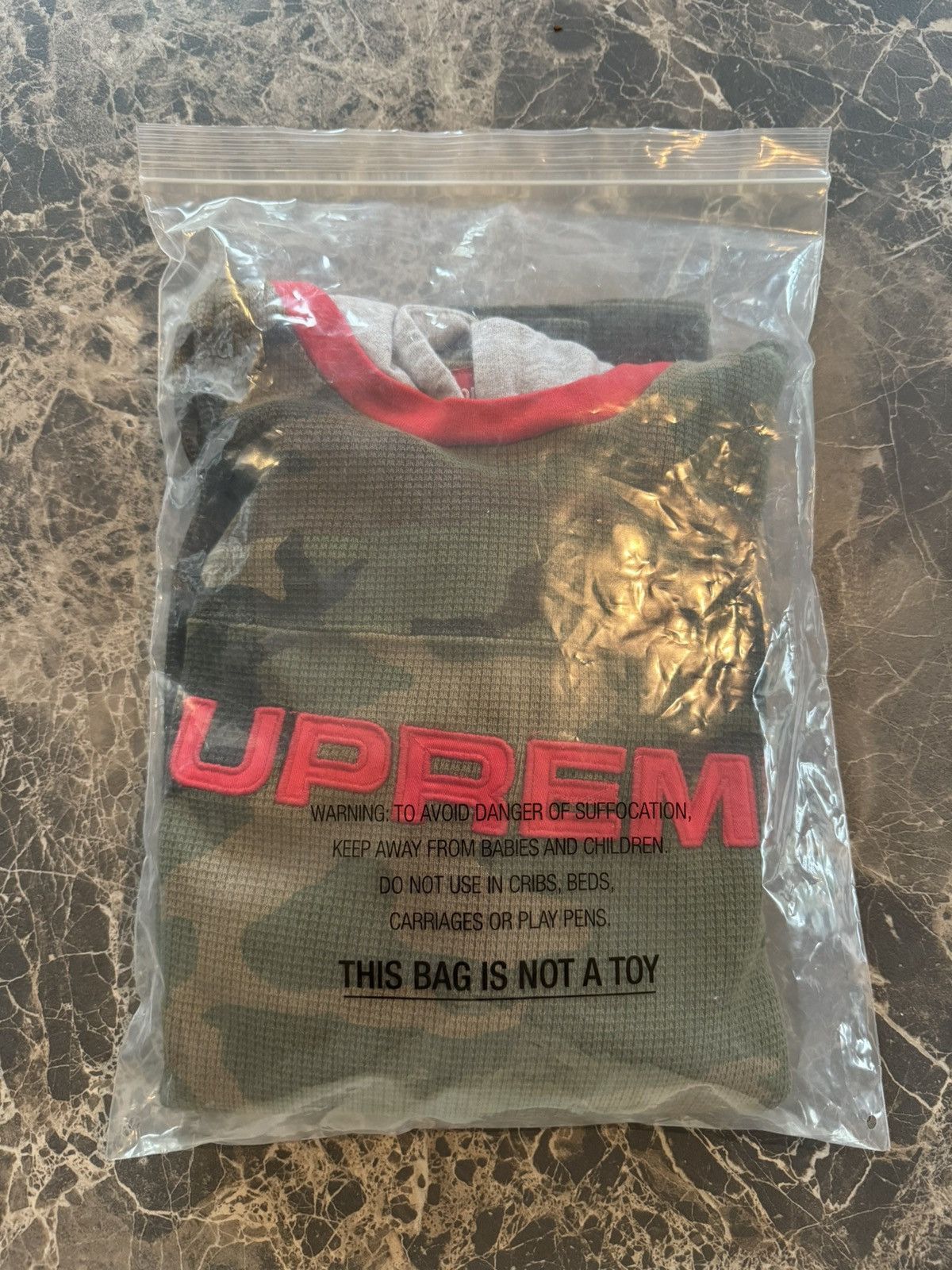 Supreme Hooded Waffle Ringer Woodland Camo | Grailed