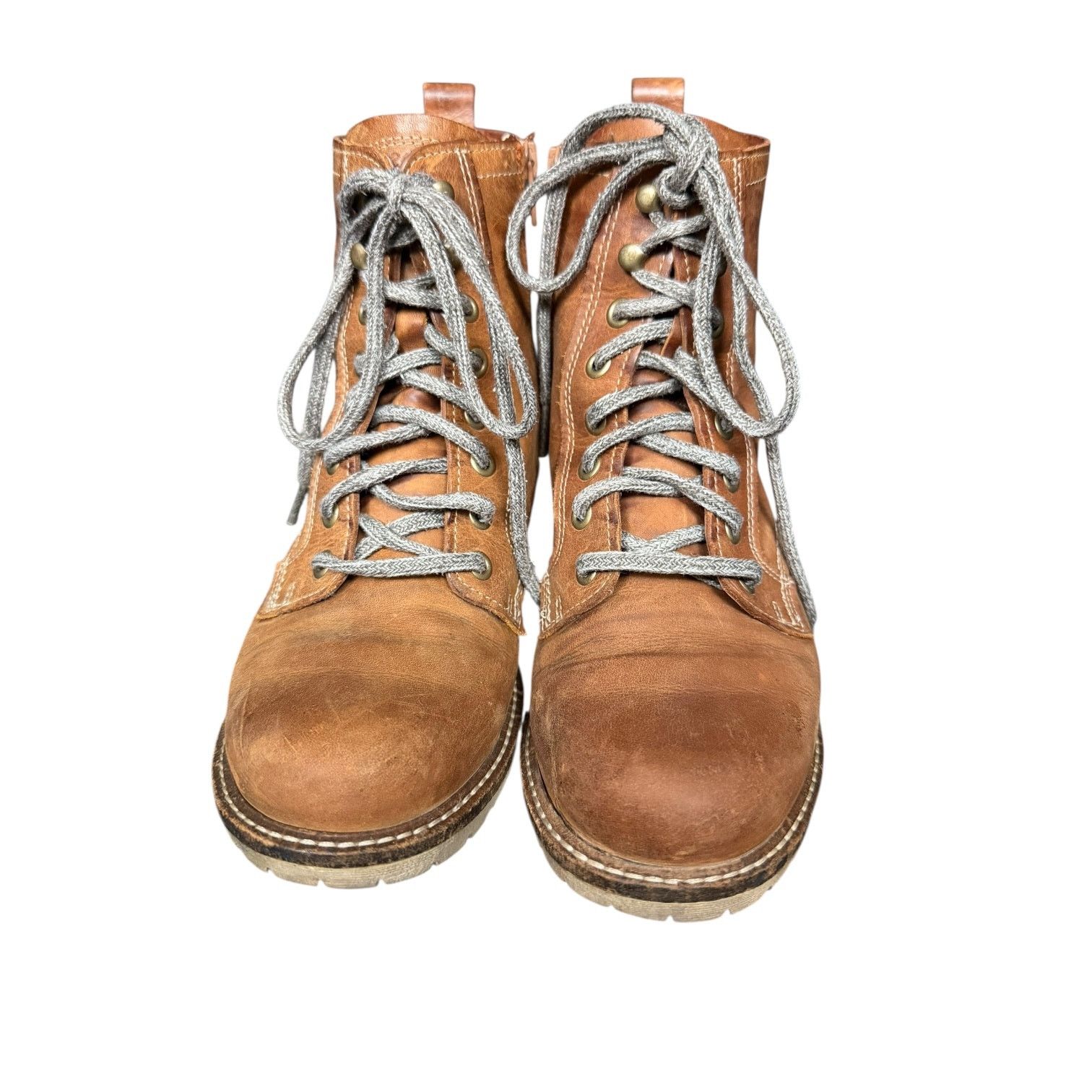 Ecco Ecco Brown Leather Lace-Up Zip Combat Boots US 6.5 EU 37 Size US 6.5 / IT 36.5 - 2 Thumbnail