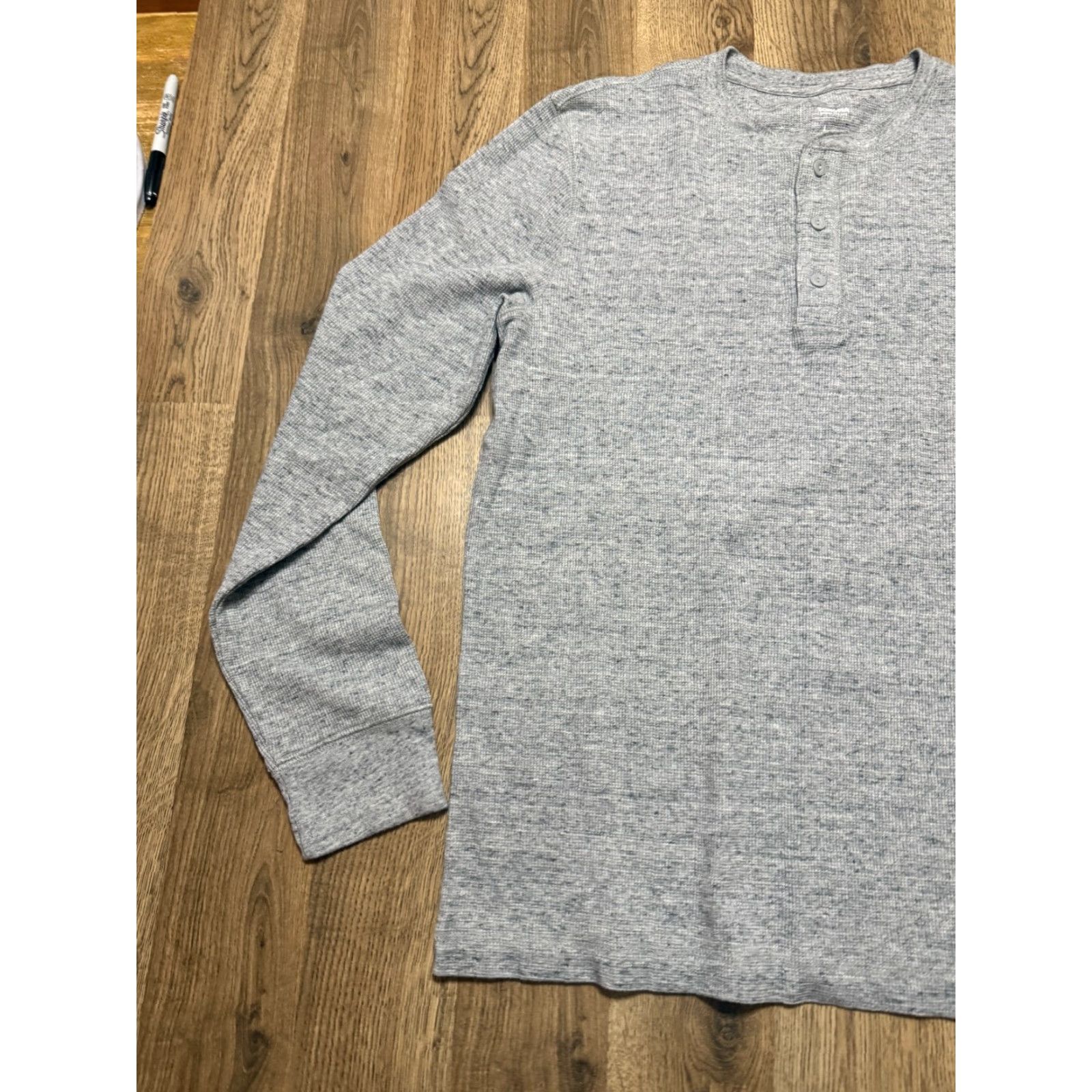 Vintage Sonoma Shirt, Men's Large, Gray, Long Sleeve, Henley, 1/4 Button, T-Shirt, Regular Size L / US 10 / IT 46 - 3 Thumbnail