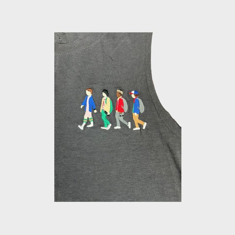 Vintage Netflix Stranger Things Embroidered Tank Top Charcoal Grey Size M / US 6-8 / IT 42-44 - 4 Thumbnail