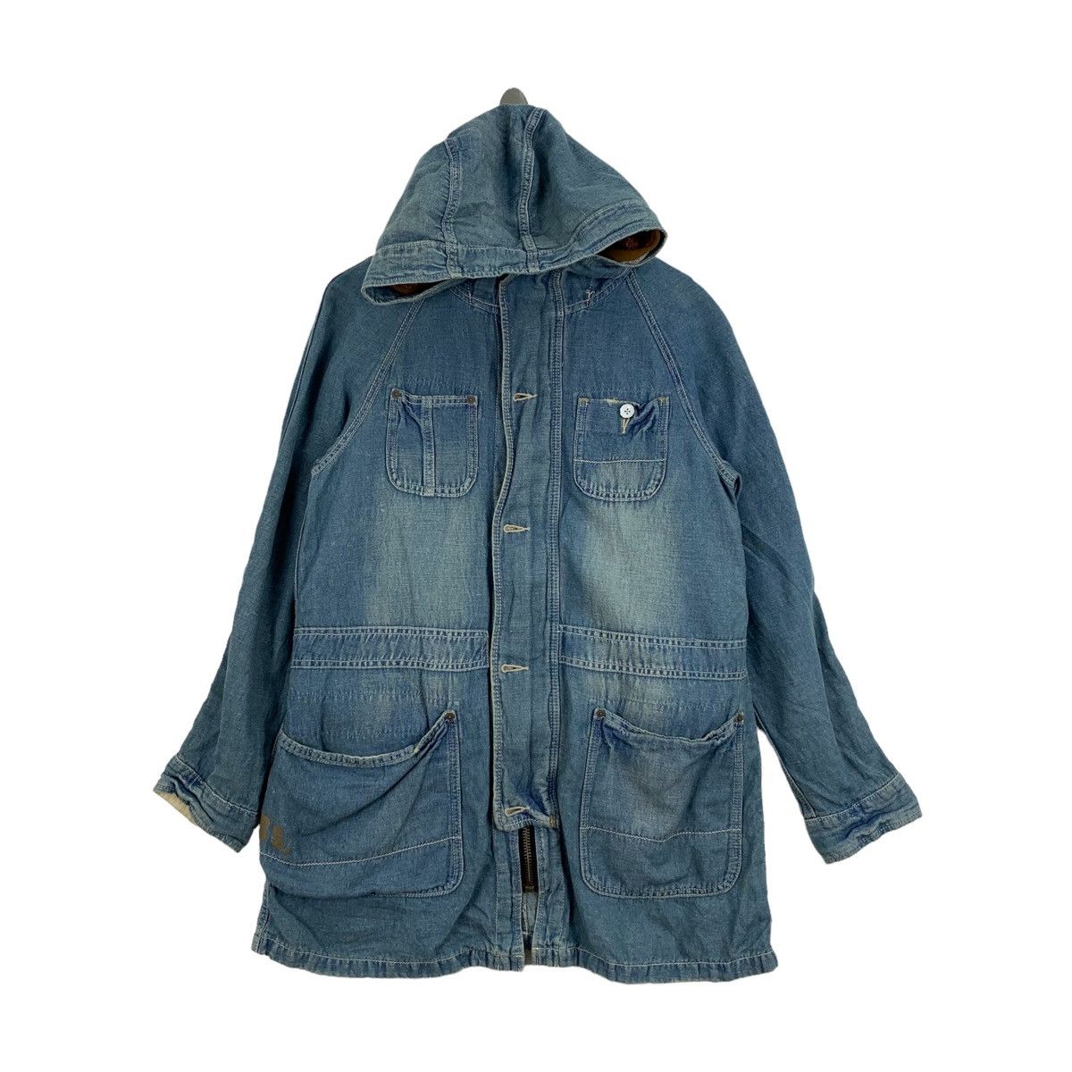 Japanese Brand CUBE SUGAR Japanese Workwear Denim Hoodie Parka Jacket Size US L / EU 52-54 / 3 - 1 Thumbnail