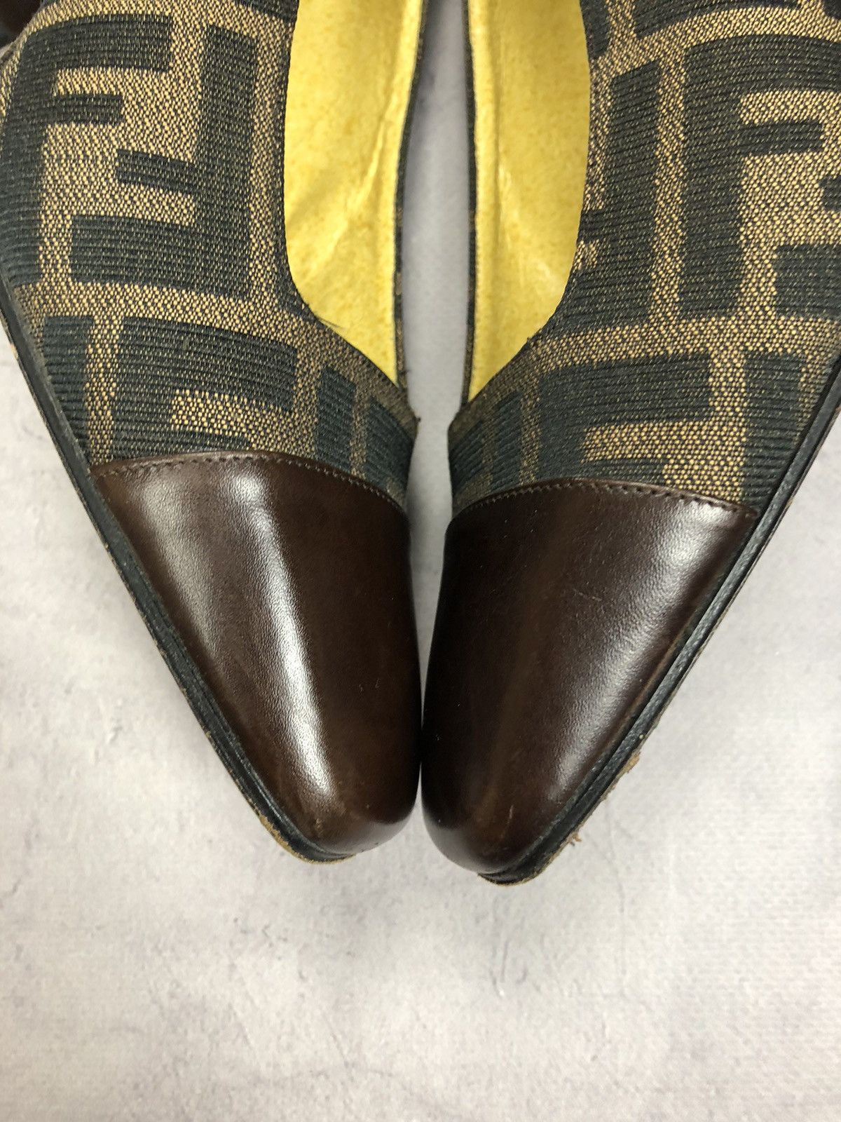 Fendi × Vintage FENDI heel pumps Zucca Canvas Leather Black FF logo 36 Size US 6 / IT 36 - 8 Thumbnail