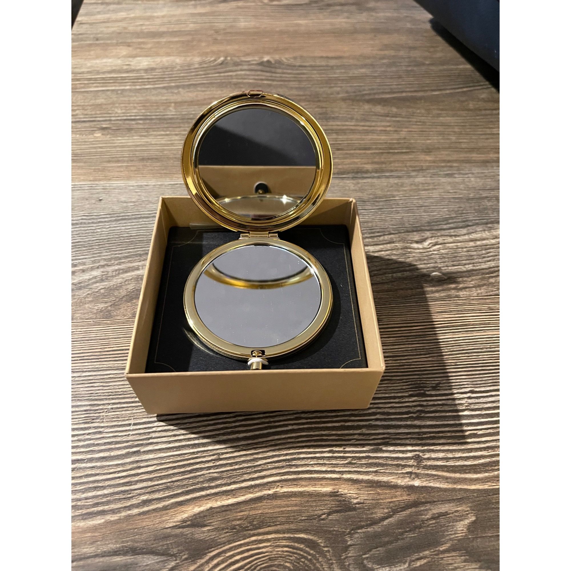 Monet Gold Monet Crystal Butterfly Cosmetic Compact Mirror New Size ONE SIZE - 4 Thumbnail