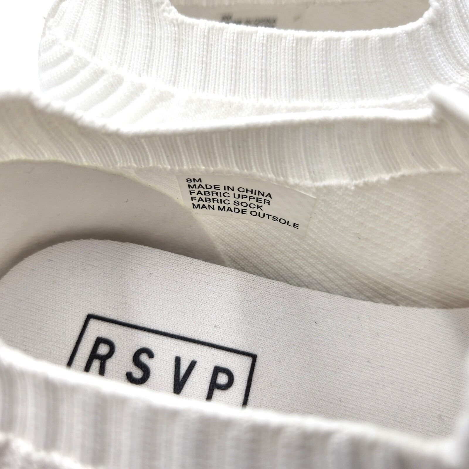 The Unbranded Brand RSVP Women White Knit Athletics Pull-On Sneakers Size US 8M Size US 8 / IT 38 - 2 Thumbnail