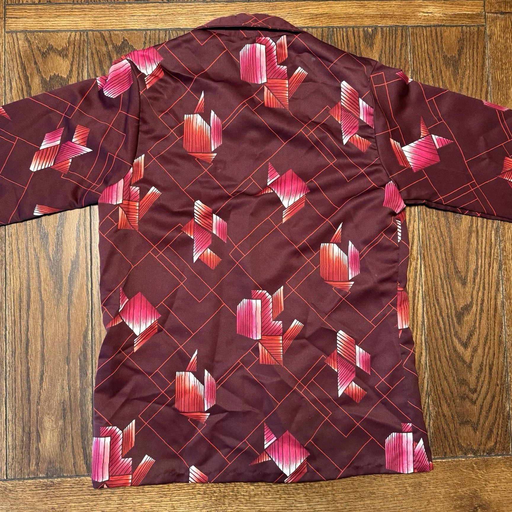 Vintage VINTAGE Paul Howard Disco Shirt Mens Large Long Sleeve Button Up Red Polyester Size US L / EU 52-54 / 3 - 8 Thumbnail