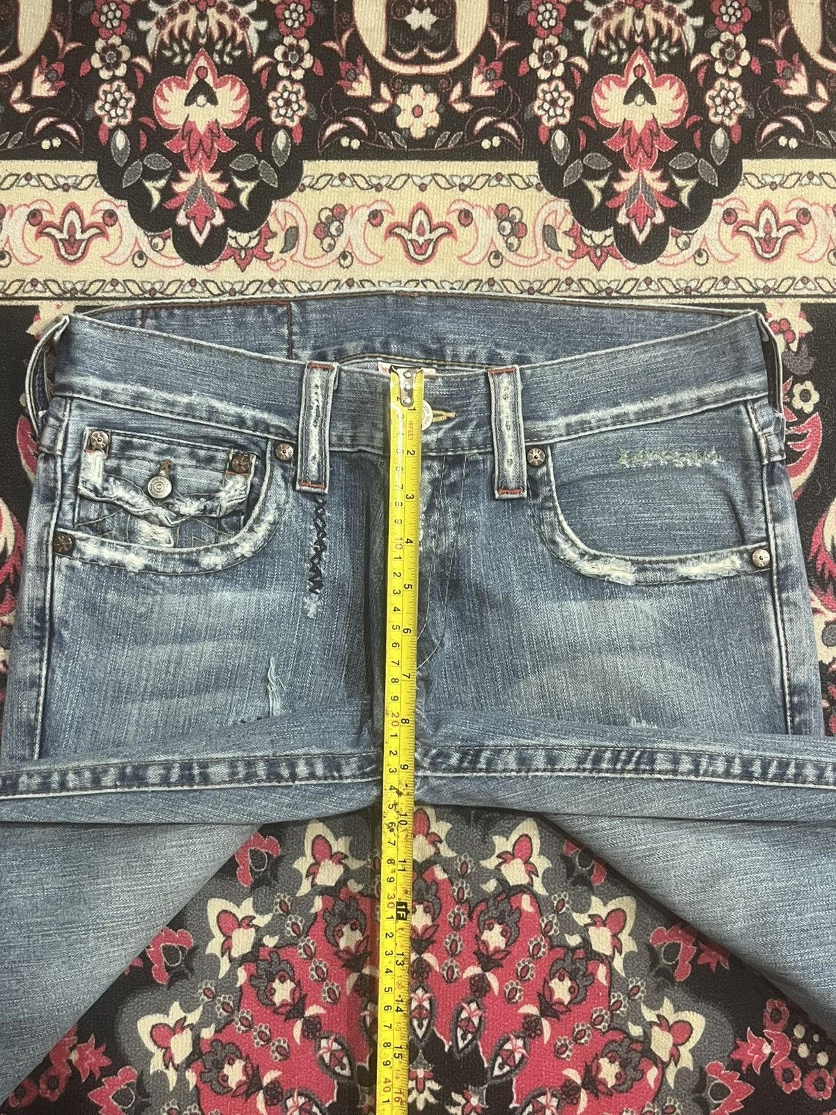 True Religion Vintage True Religion “Berkeley” Trashed Blue Flare Jeans Size US 30 / EU 46 - 14 Thumbnail