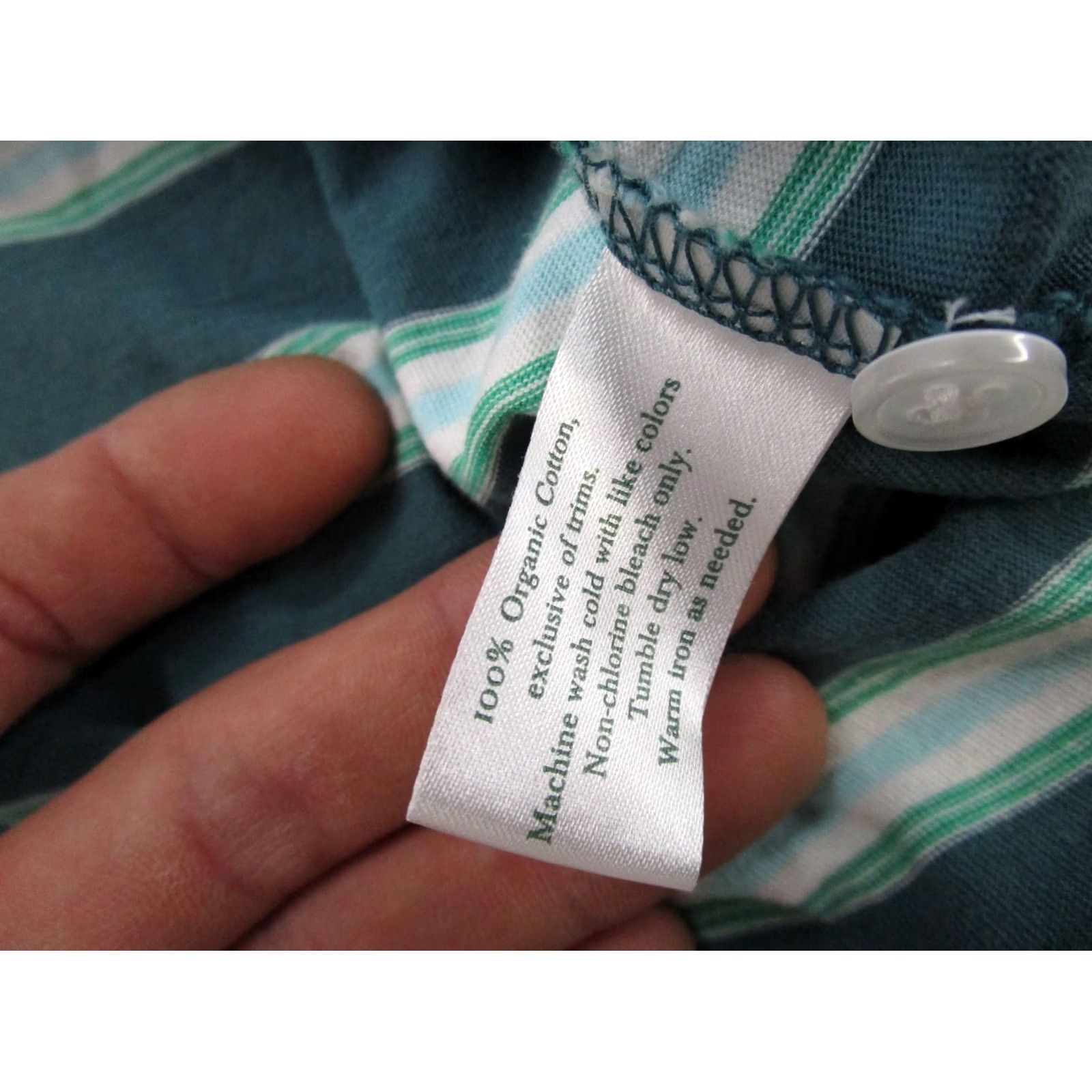 Vintage Criquet Polo Shirt Men’s M Short Sleeve Green Organic Cotton Striped Size US M / EU 48-50 / 2 - 3 Thumbnail