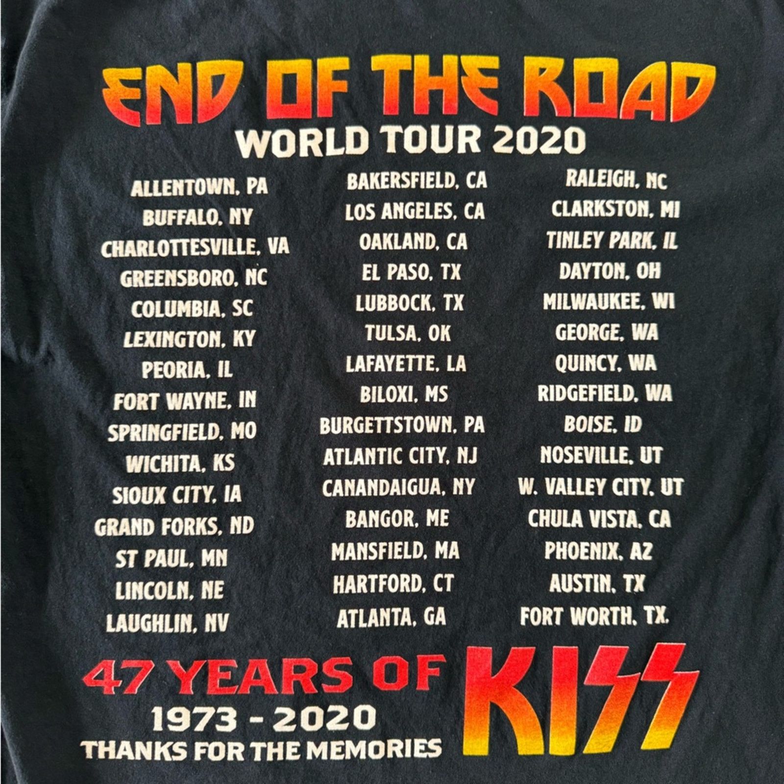 Fruit Of The Loom KISS End of the Road Tour T Shirt Size US M / EU 48-50 / 2 - 6 Thumbnail