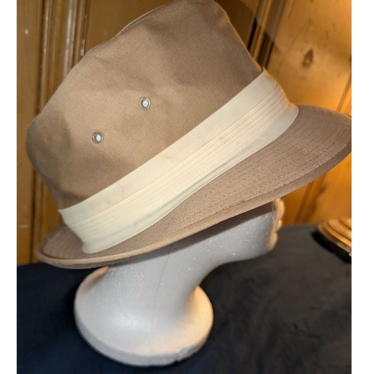 Kangol Men's Vintage Kangol Canvas Fedora Hat Made in USA Large Size ONE SIZE - 2 Thumbnail