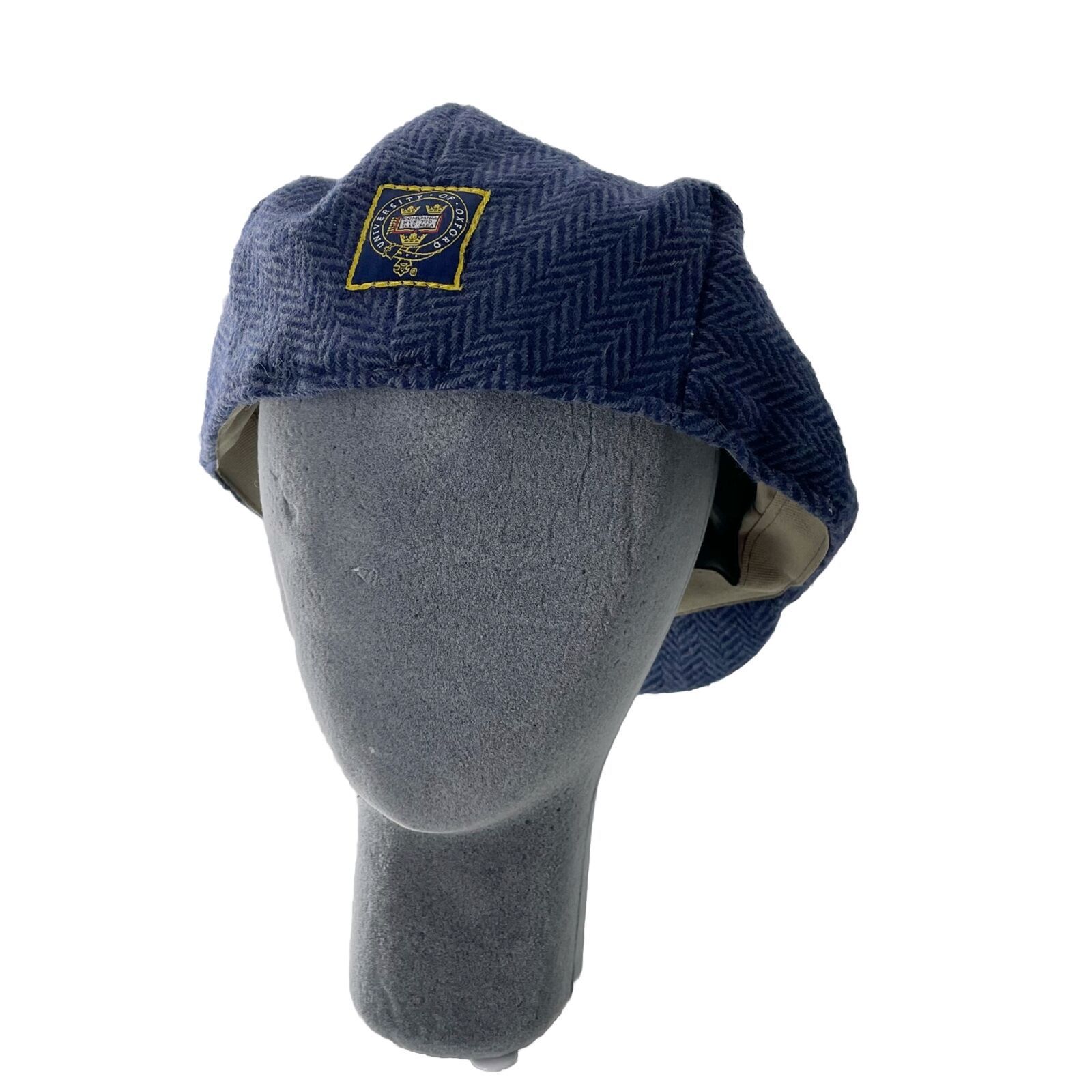 Vintage Oxford University Vtg Blue Wool Newsboy Flat Cap 7 1/2 61 UK Size ONE SIZE - 1 Thumbnail