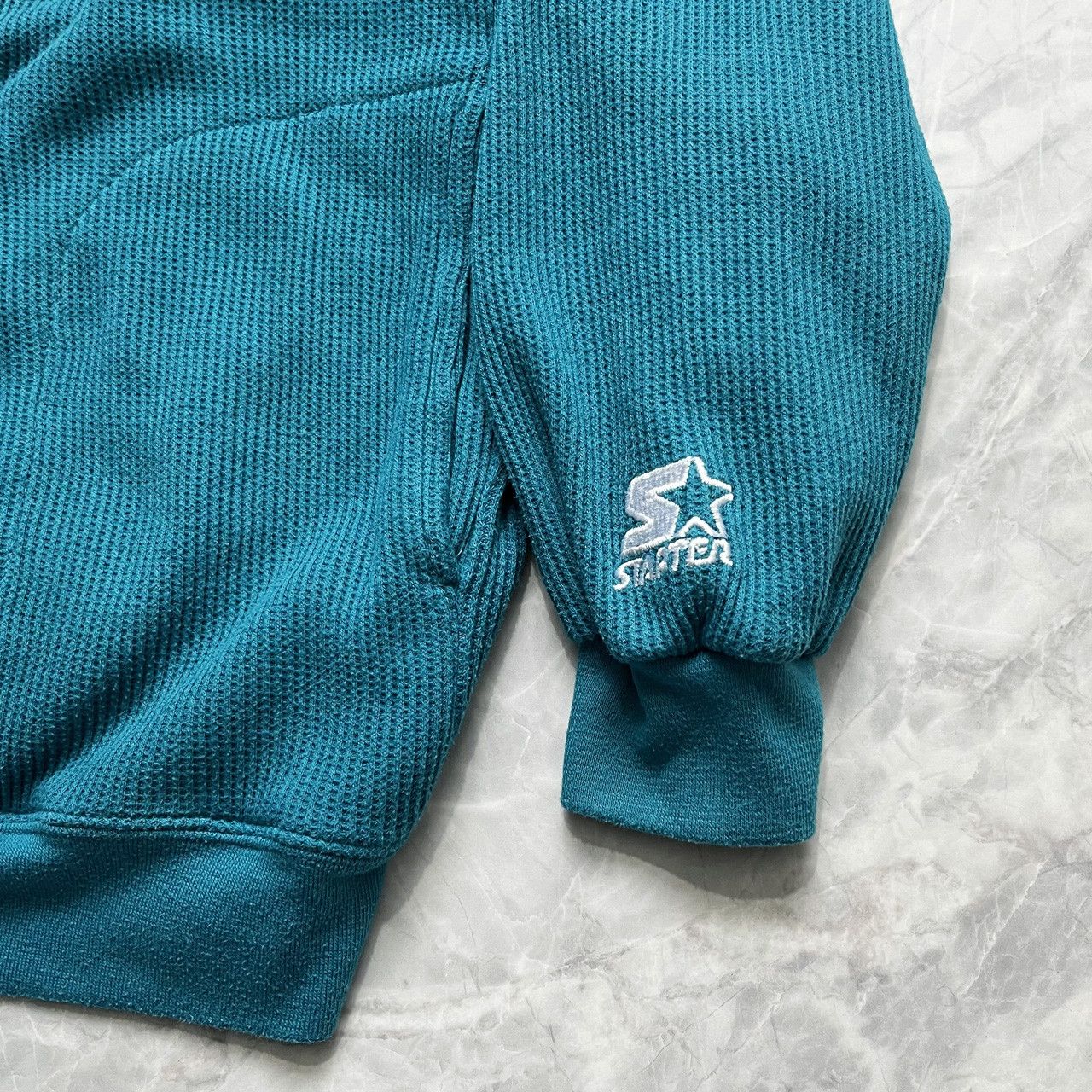 NFL × Starter × Vintage VTG JACKSONVILLE JAGUARS WAFFLE KNIT HALF ZIP SWEATSHIRT Size US L / EU 52-54 / 3 - 4 Thumbnail