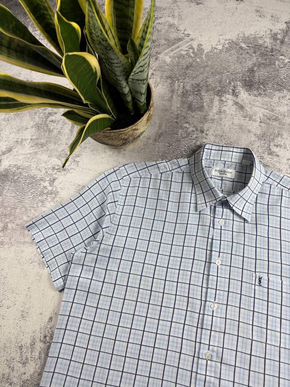 Yves Saint Laurent Yves Saint Laurent YSL Paris Blue Men’s XL Size Checked Basic Button Blank Shirt Size US XL / EU 56 / 4 - 6 Thumbnail
