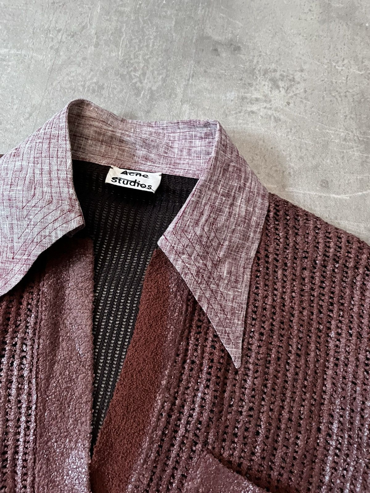 Acne Studios Acne Studios cotton waxed long sleeve polo black red Size US M / EU 48-50 / 2 - 8 Thumbnail
