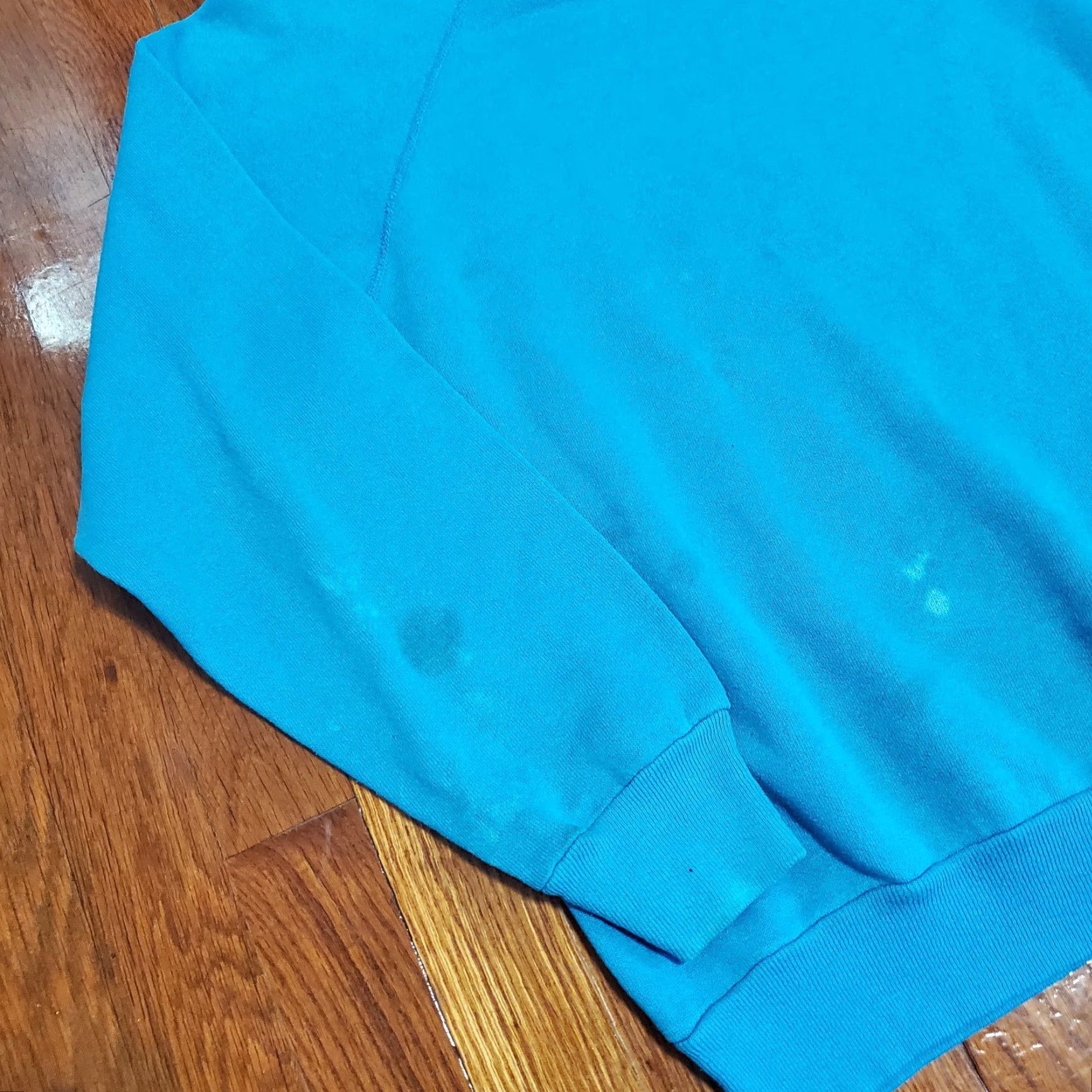 Tultex VINTAGE Tultex Sweatshirt Shirt Men M Blue 80s 90s Logo Stained Heavyweight Fleece Pullover Crew Neck Long Sleeve USA Made Size US M / EU 48-50 / 2 - 2 Thumbnail