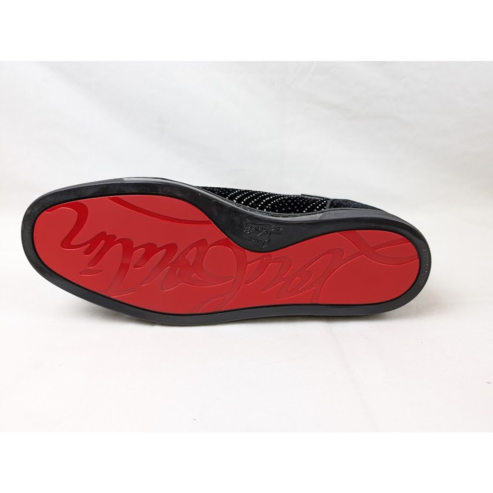 Christian Louboutin o1rshd1 Louis Orlato Flat Hi-Top Sneakers in Black/Silver Size US 11 / EU 44 - 9 Thumbnail