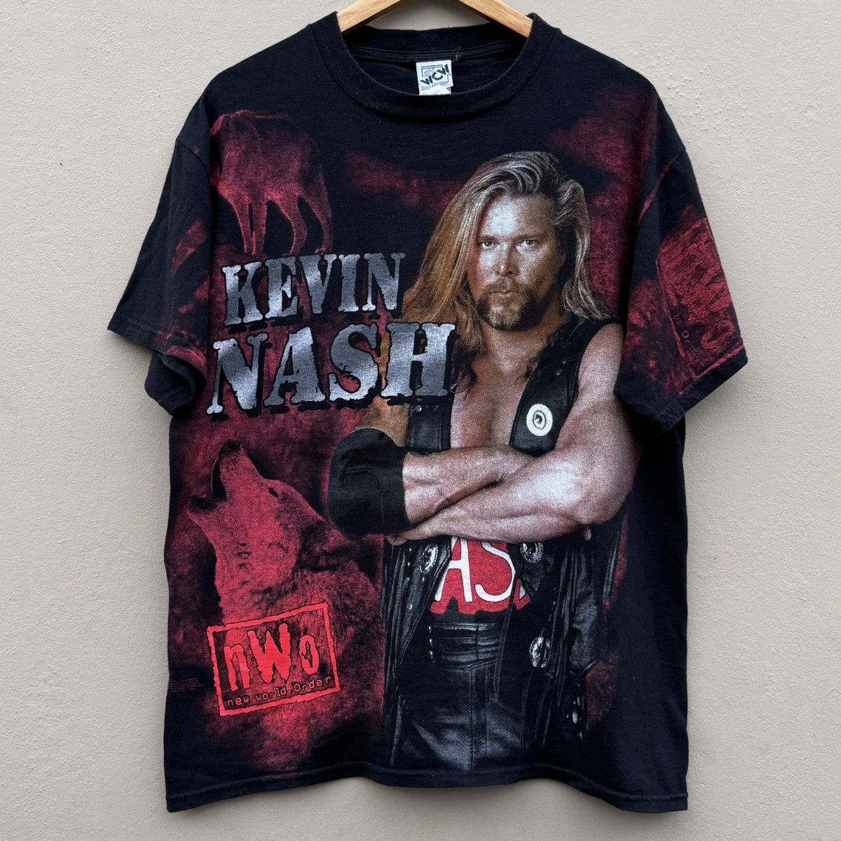 Vintage × WWE Vintage wwe wcw nwo kevin nash aop rare t shirt Size US L / EU 52-54 / 3 - 1 Thumbnail