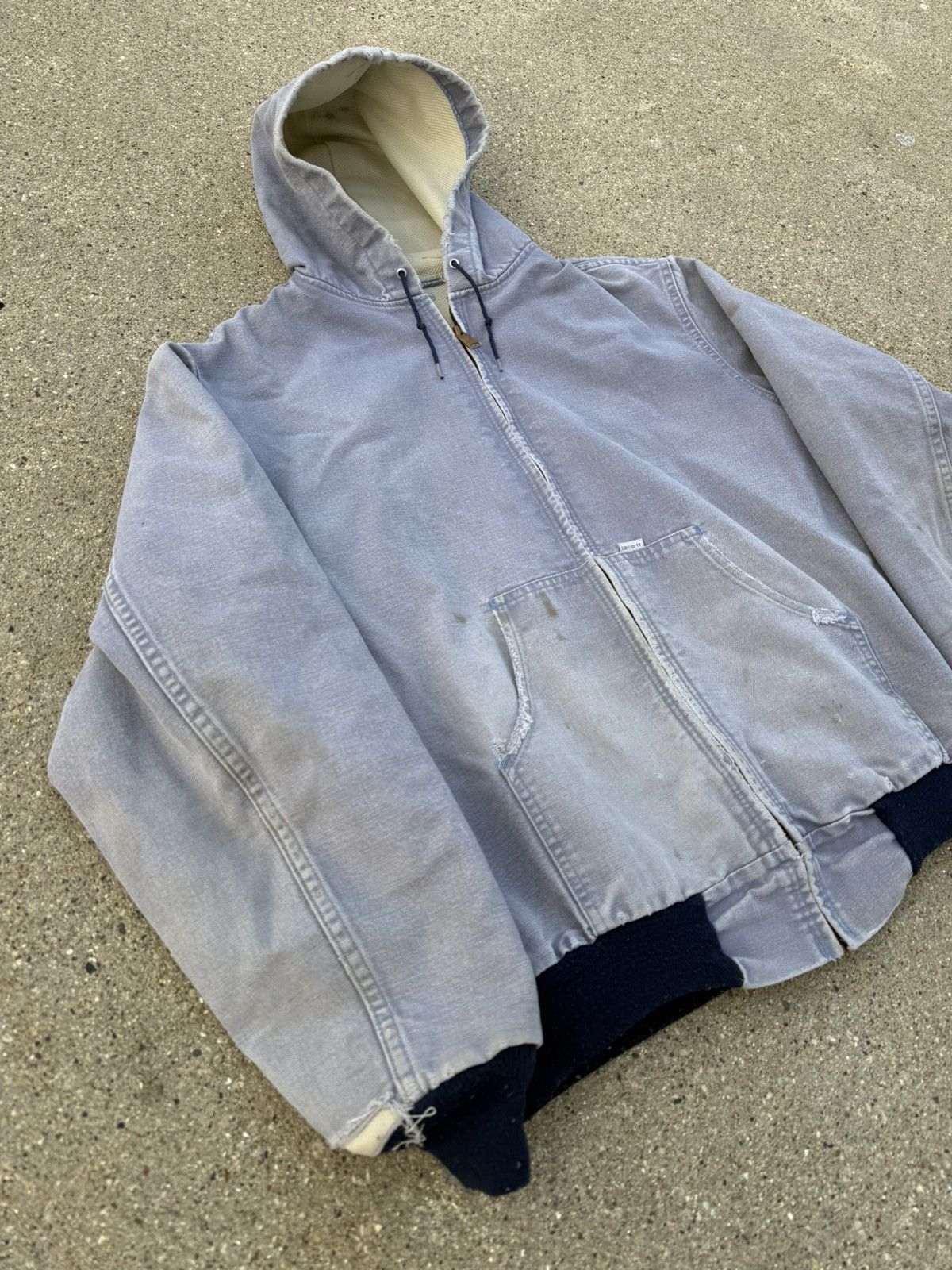 Carhartt VTG 80s Thermal Lined light Blue Carhartt Hooded Jacket XL Size US XL / EU 56 / 4 - 6 Thumbnail
