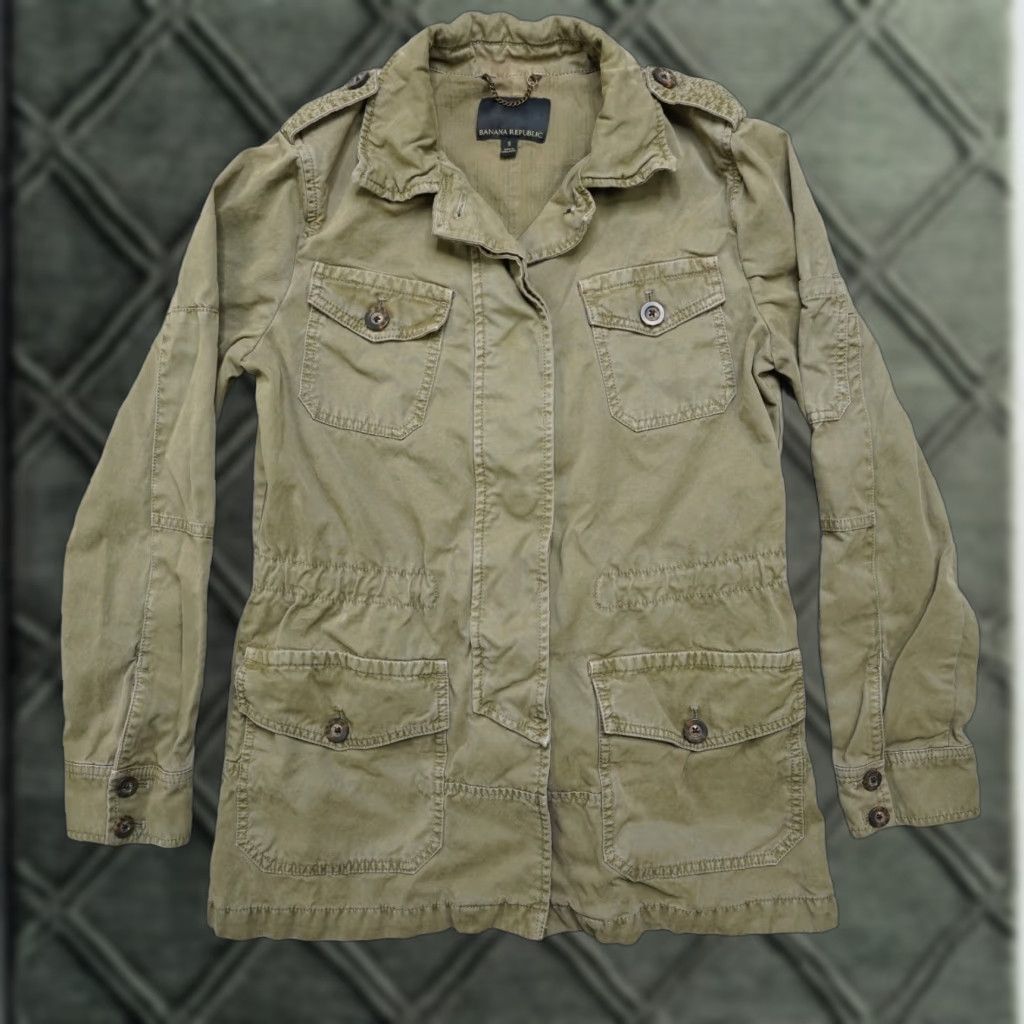 Banana Republic Banana Republic Military Jacket Womens S Green Canvas Cargo Military Jacket Women S Green canvas Jacket Size S / US 4 / IT 40 - 1 Thumbnail