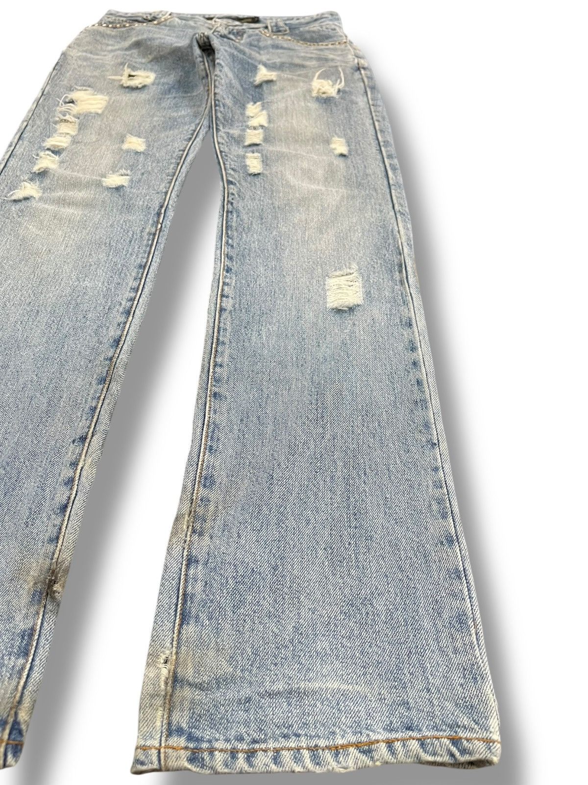 Hysteric Glamour Vintage Schlussel Snake Studded Distressed Denim Size US 30 / EU 46 - 4 Thumbnail