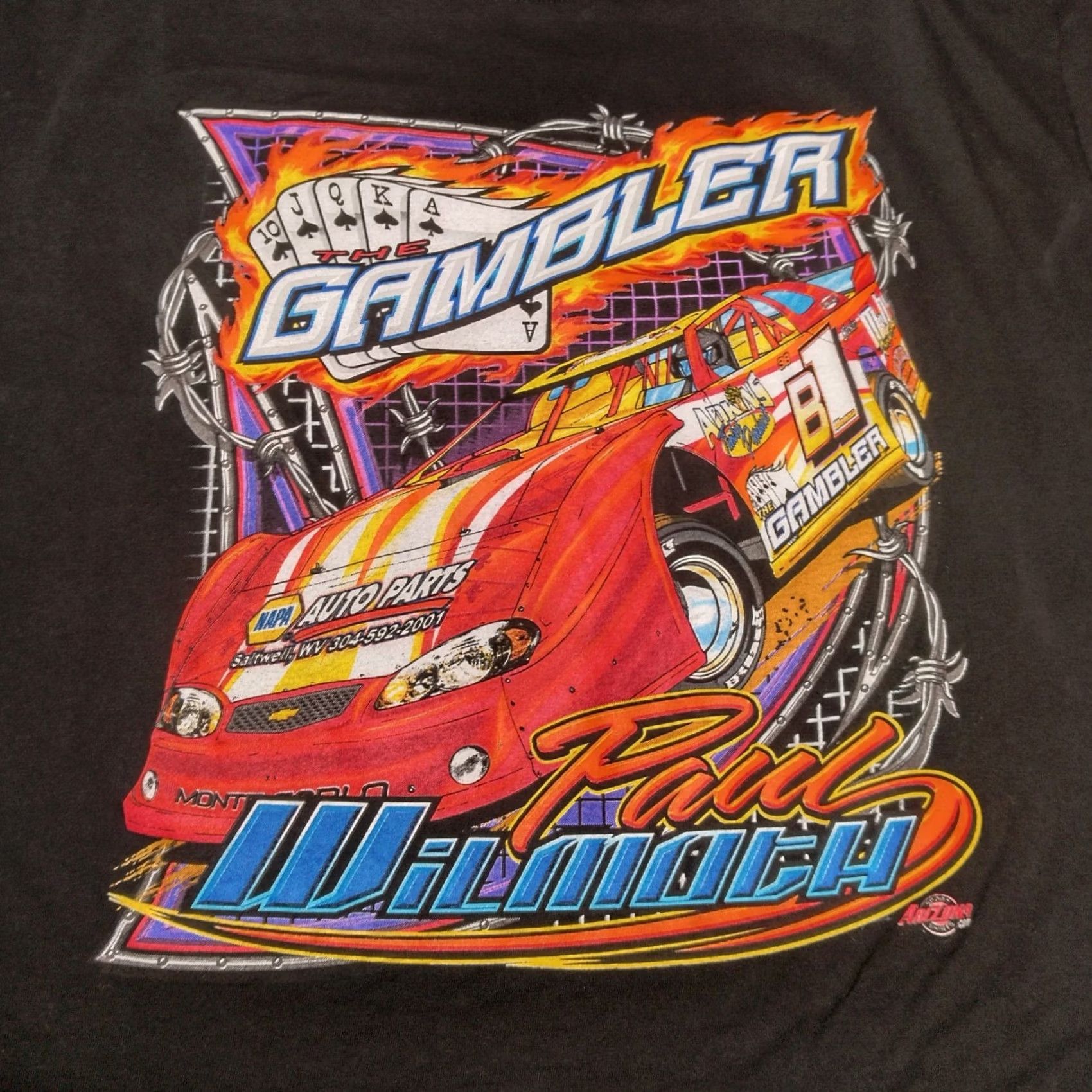 Vintage VINTAGE Diamond Style Alstyle Apparel The Gambler Race Car Shirt XL Men Black Short Sleeve Crew Neck Double-Sided Racing T Shirt West Virginia Size US XL / EU 56 / 4 - 2 Thumbnail