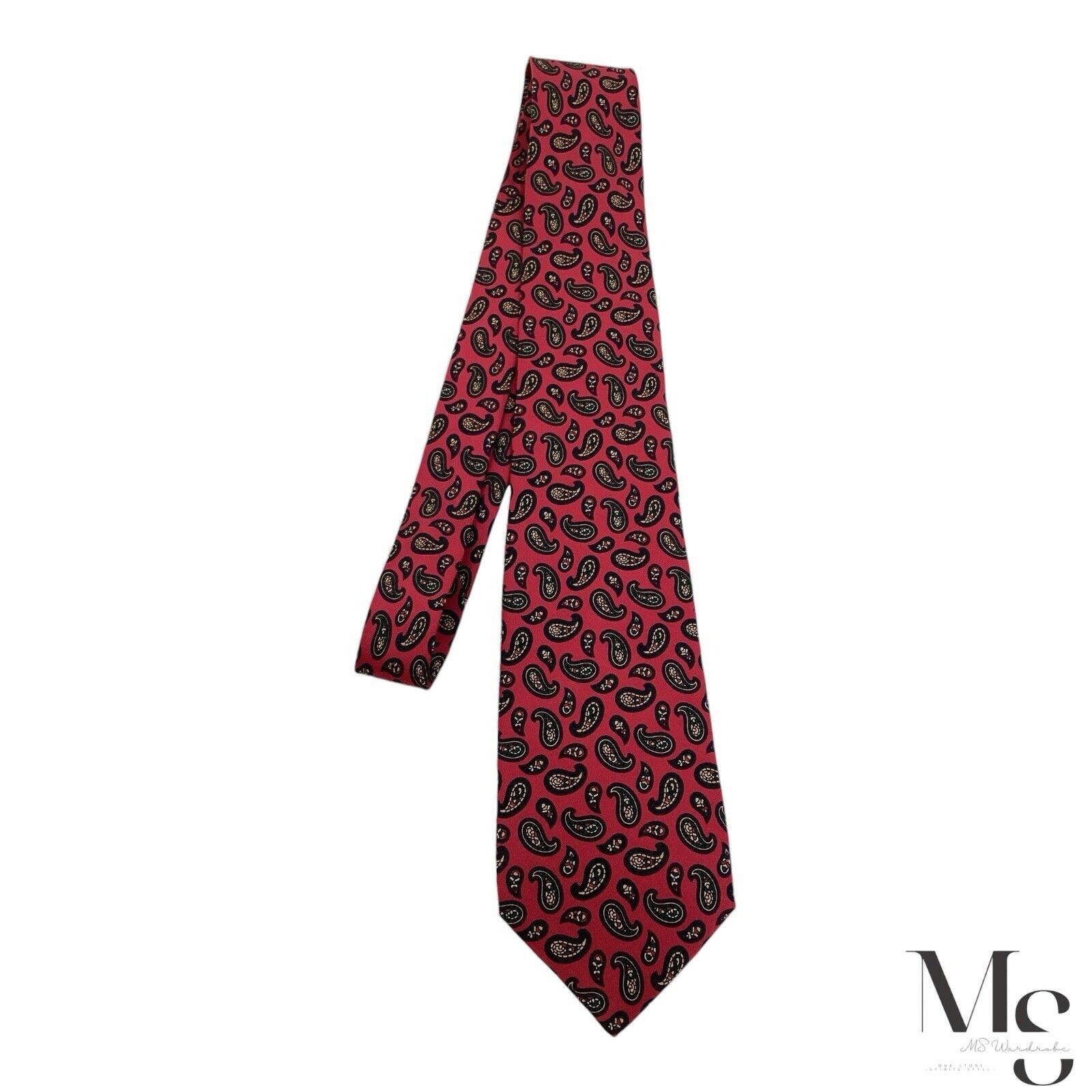 Gucci VINTAGE GUCCI ACCESSORY COLLECTION Red Paisley Silk Tie Ital Size ONE SIZE - 6 Thumbnail