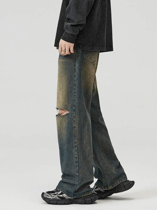 Japanese Brand American street trend distressed casual washed ripped jeans Size US 32 / EU 48 - 4 Thumbnail