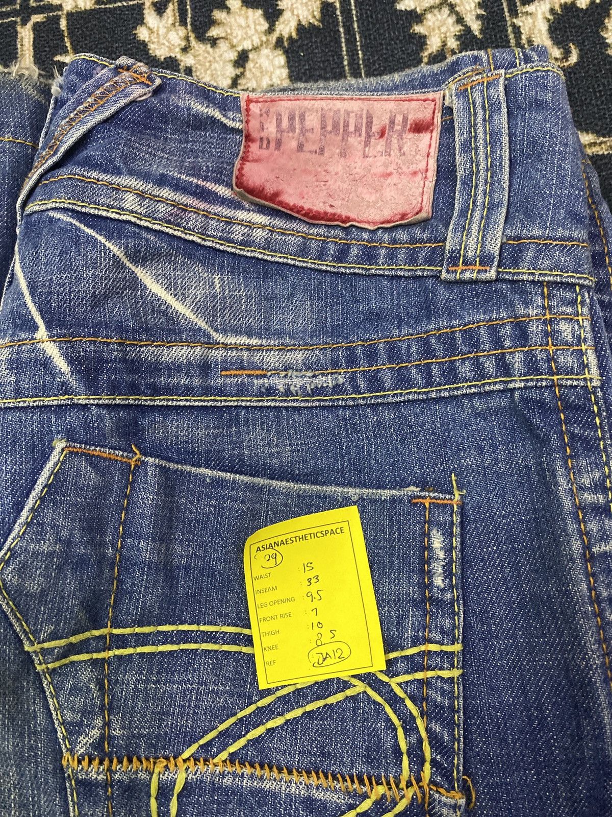 Japanese Brand × Le Grande Bleu (L.G.B.) Flare Red Pepper Jean Japan Unisex Mud Washed Upper Clawn Size US 29 - 15 Thumbnail