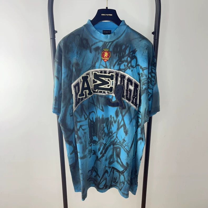 Balenciaga Balenciaga Letter printed T-shirt with round neck and shor Size US L / EU 52-54 / 3 - 1 Thumbnail