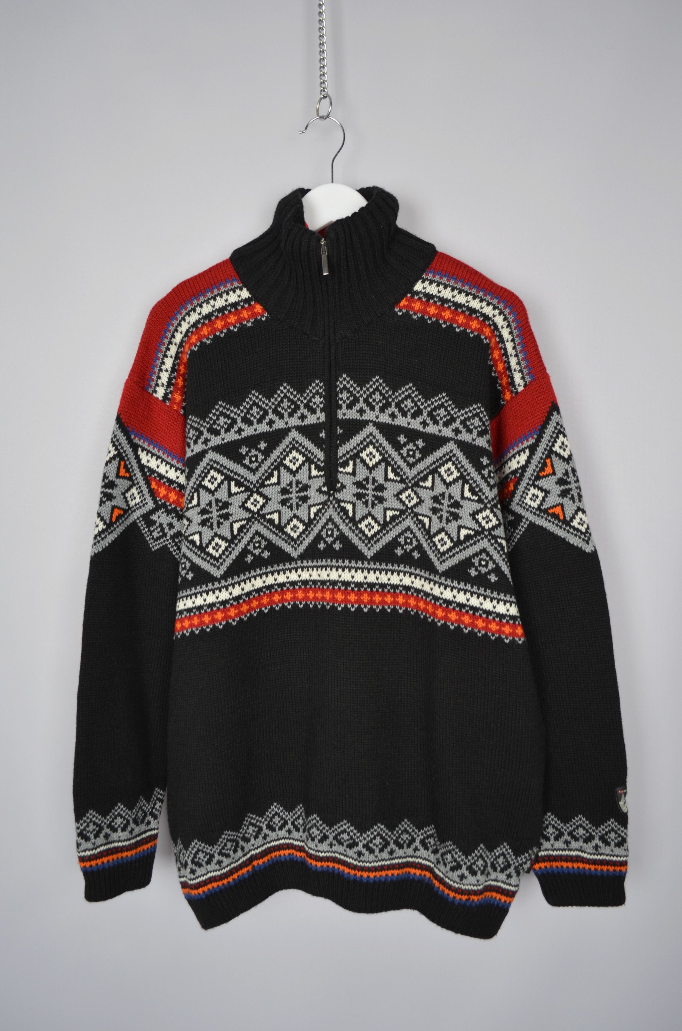 Dale Of Norway × Vintage F.LLI CAMPAGNOLO Multi Fair Isle 1/4 Zip Wool Knit Insulated Size US L / EU 52-54 / 3 - 1 Thumbnail