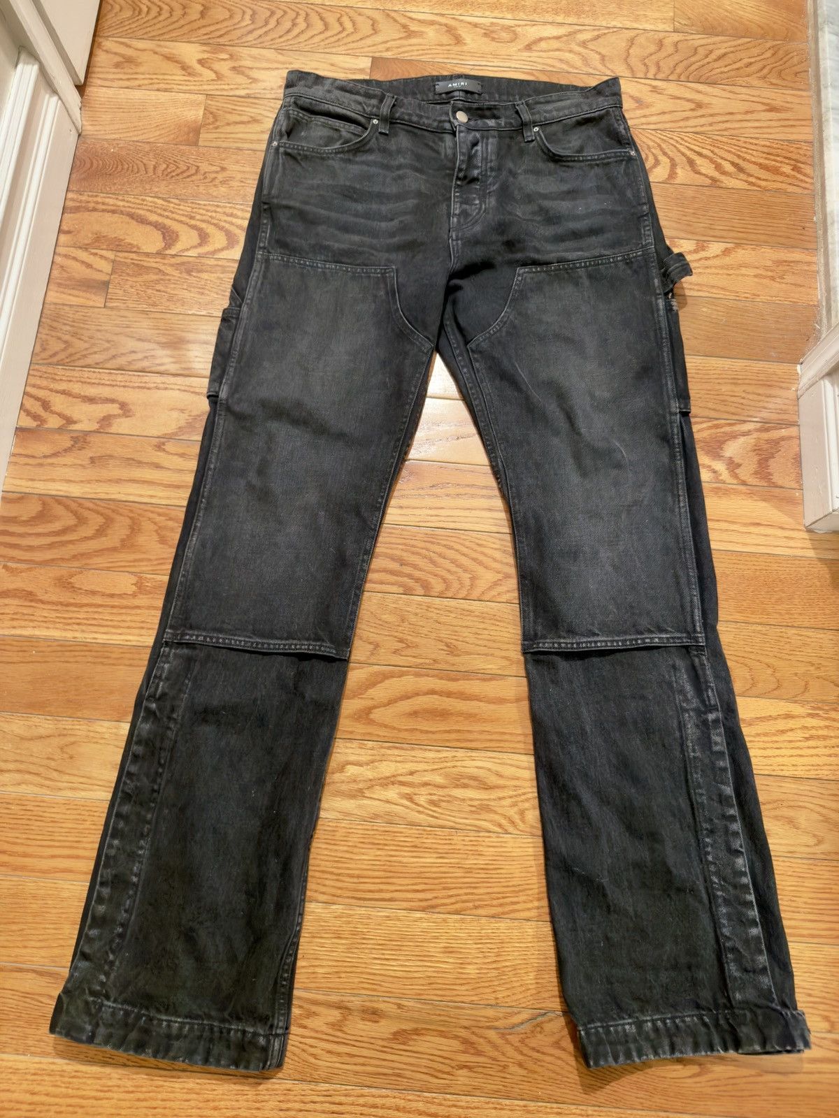 Amiri Amiri Double-Knee Denim Carpenter Pants – Aged Black Size US 32 / EU 48 - 1 Thumbnail