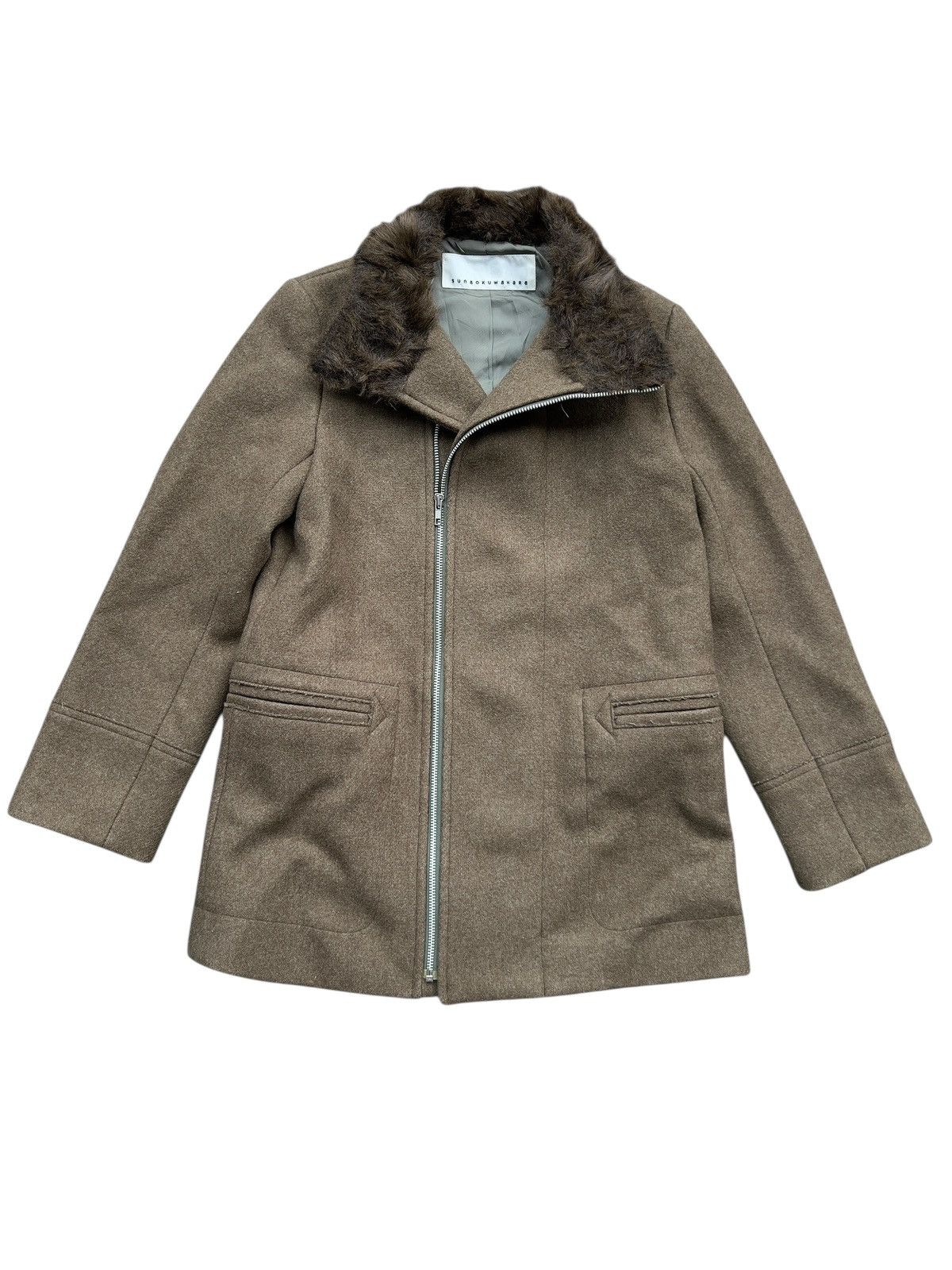 Issey Miyake Issey Miyake Sunaokuwahara Army Green Fur Woll Jacket Size US S / EU 44-46 / 1 - 1 Thumbnail