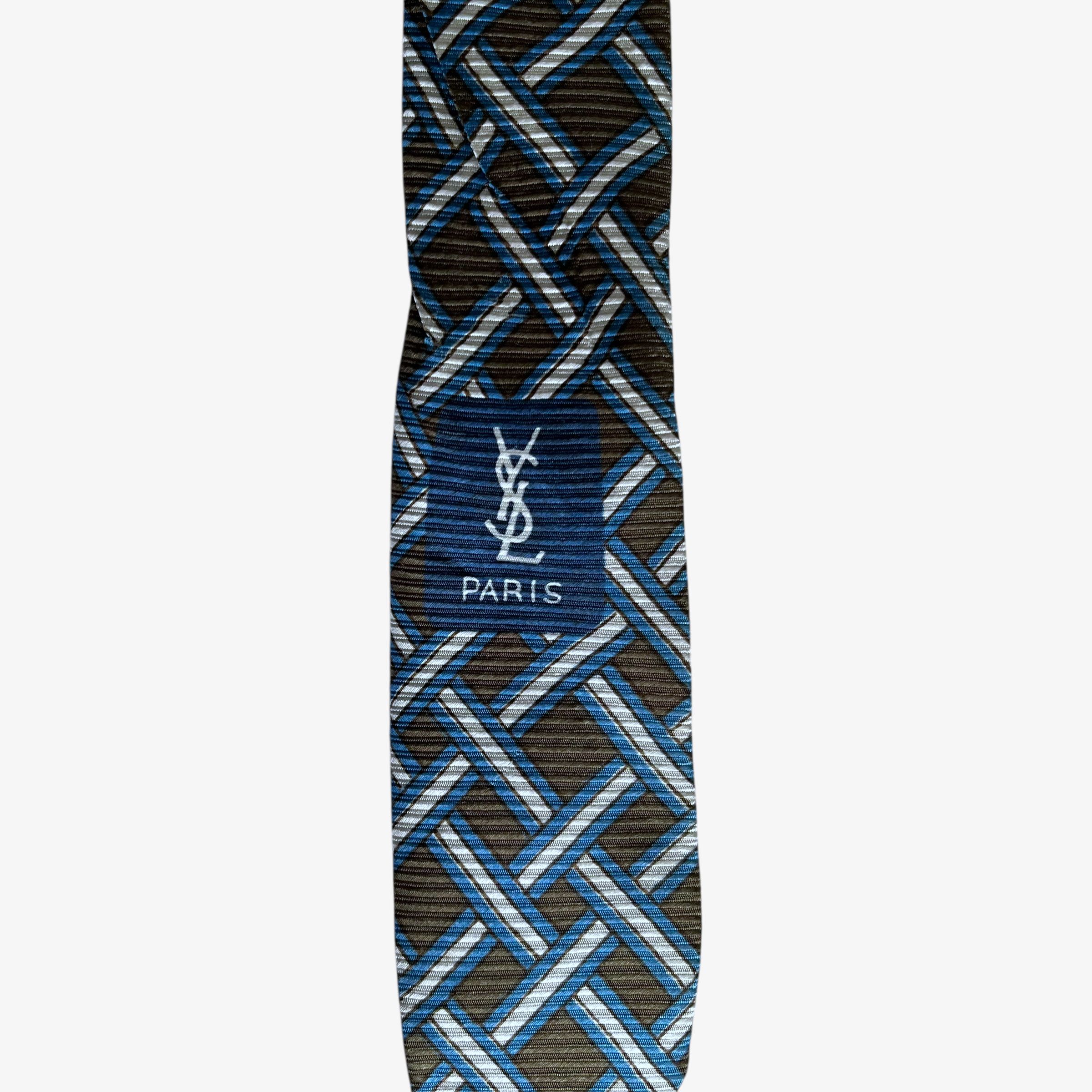 Yves Saint Laurent Vintage 90s Yves Saint Laurent YSL Abstract Striped Silk Tie Size ONE SIZE - 3 Thumbnail