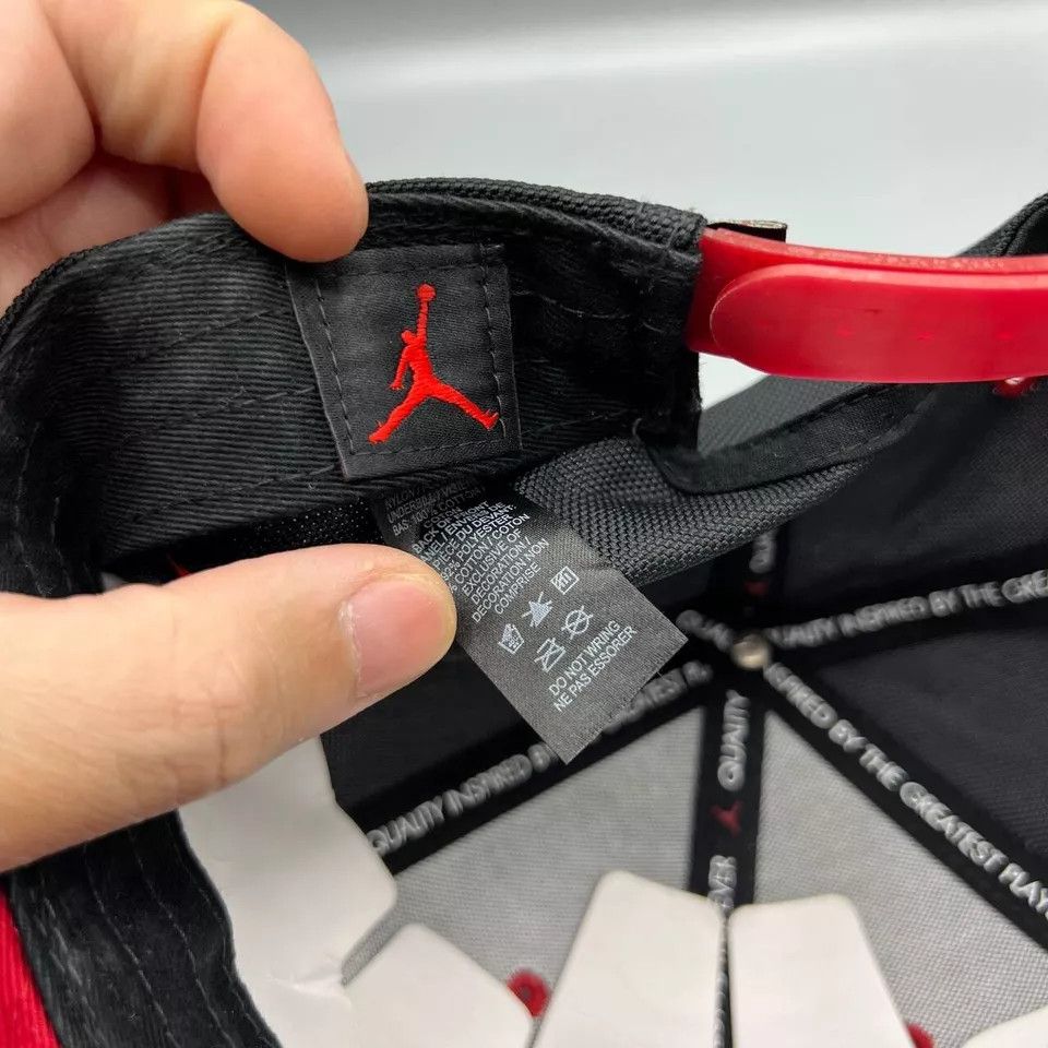 Jordan Brand Air Jordan 11 Hat Men Black Red Jumpman Bred Snap Back Cap Size ONE SIZE - 7 Thumbnail
