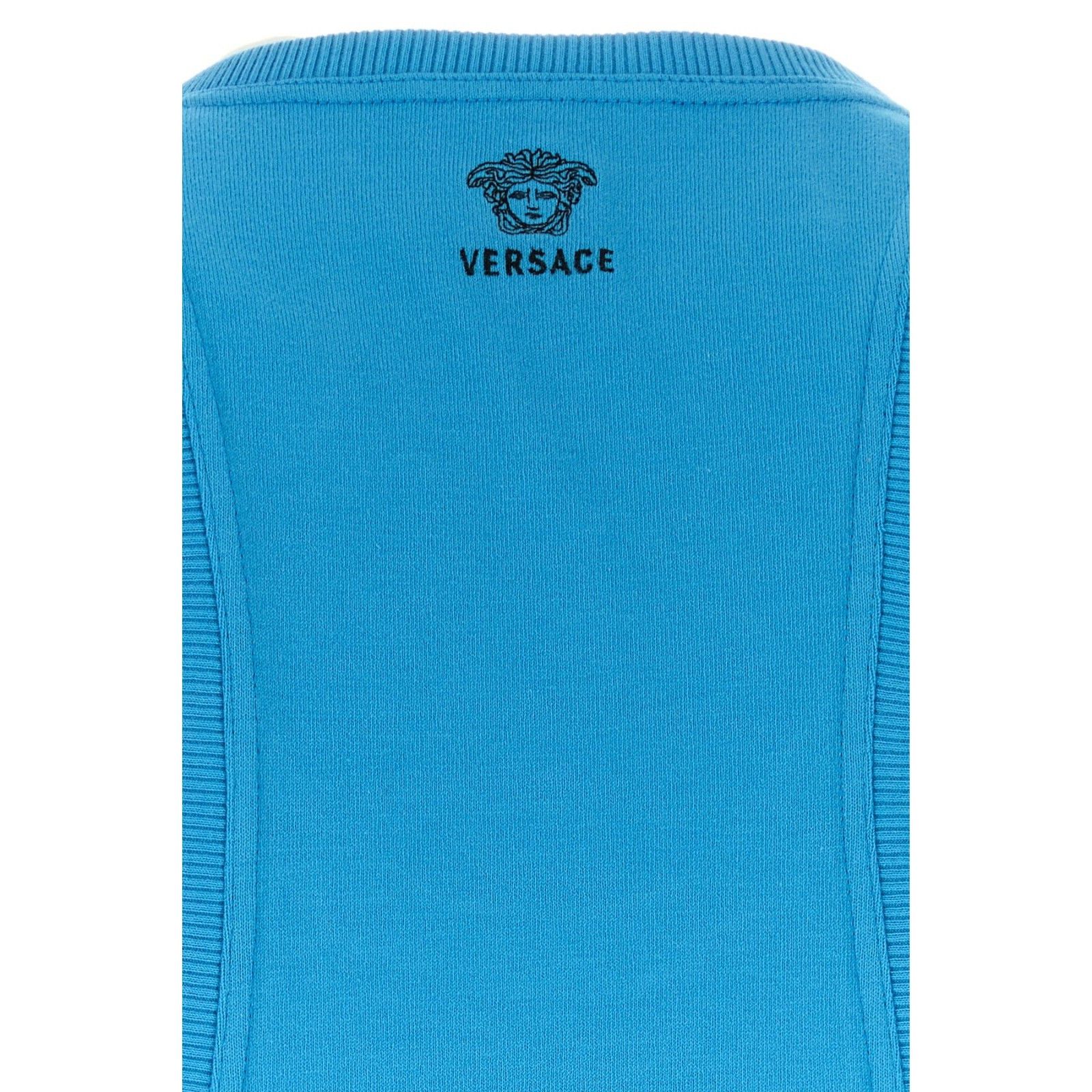 Versace VERSACE Light Blue Stretch Cotton Tank Top New & Authentic ( Size US M / EU 48-50 / 2 - 3 Thumbnail