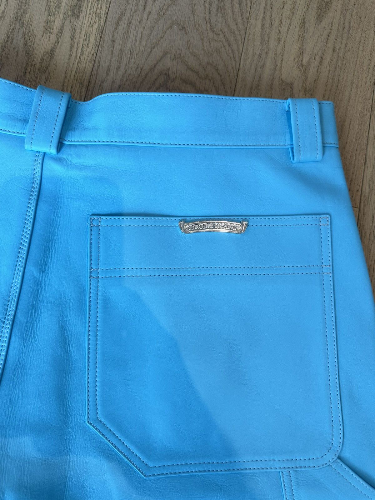 Chrome Hearts CHROME HEARTS NEW TURQUOISE LEATHER SHORTS 36 38 XXXL Size US 36 / EU 52 - 8 Thumbnail