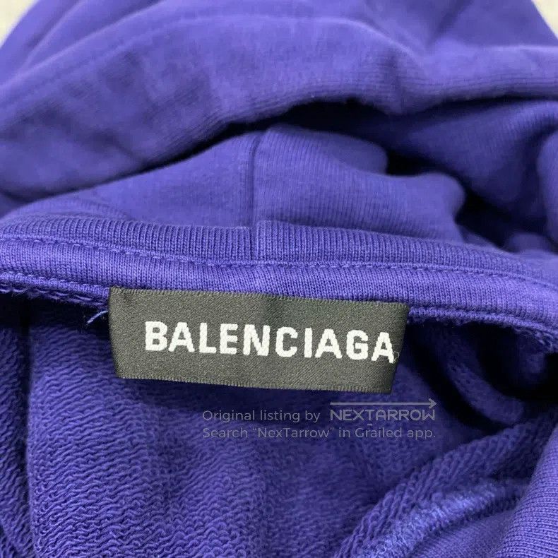 Balenciaga Balenciaga Blue Coke Hooded Sweatshirt/M Size Size US M / EU 48-50 / 2 - 6 Thumbnail