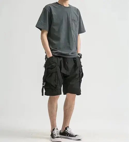 Japanese Brand × Jean 20SS Indigo Union Japan Black Worker Shorts Size US 31 - 4 Thumbnail